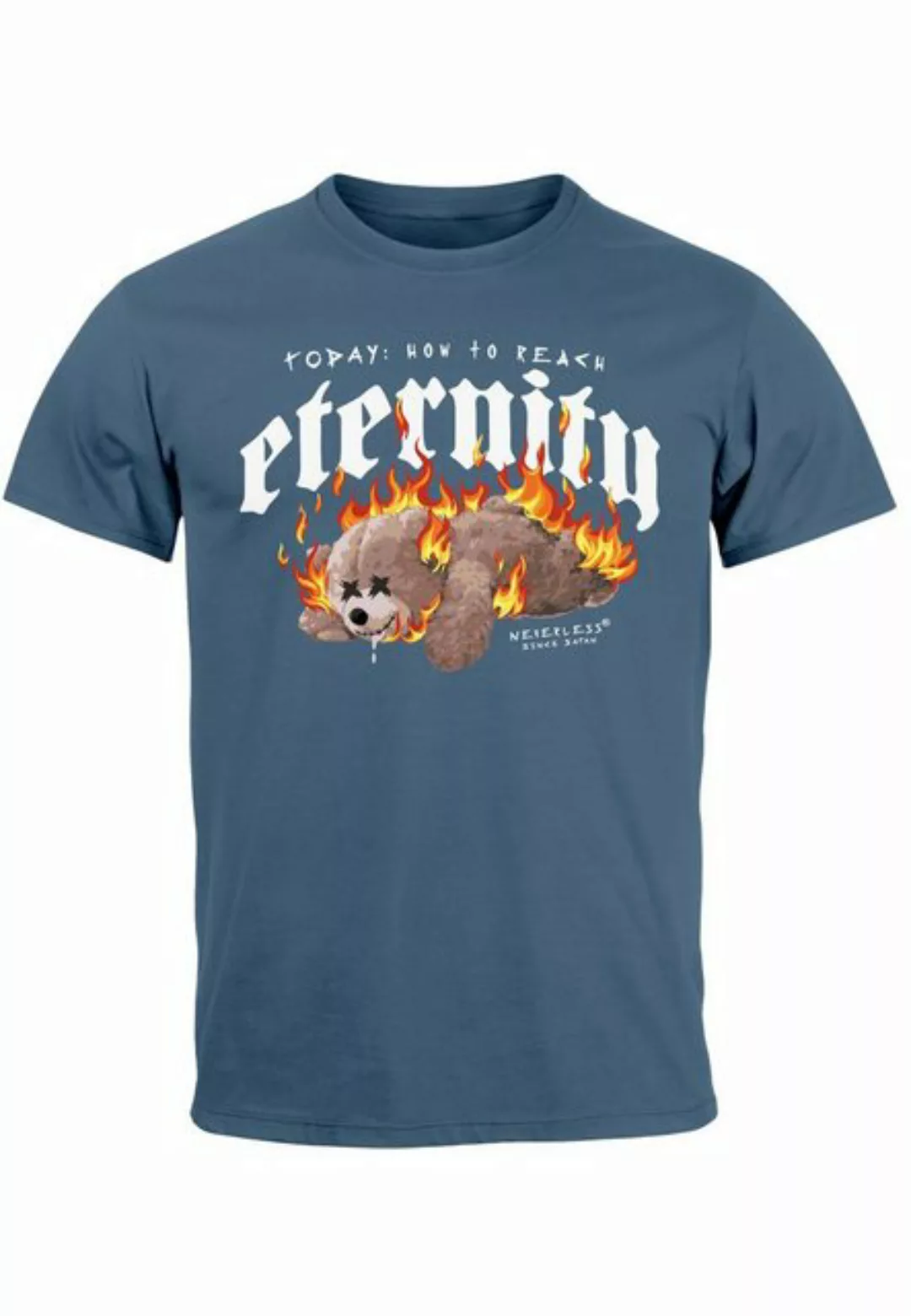 Neverless Print-Shirt Herren T-Shirt Print Aufdruck Eternity Bär Teddy Sark günstig online kaufen