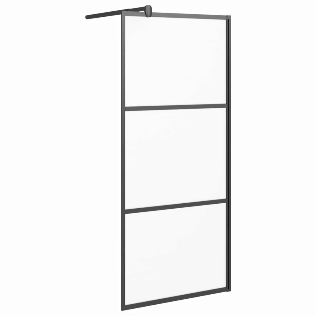 Vidaxl Duschwand Für Walk-in Dusche 90x195 Cm Esg Mattiert Schwarz günstig online kaufen