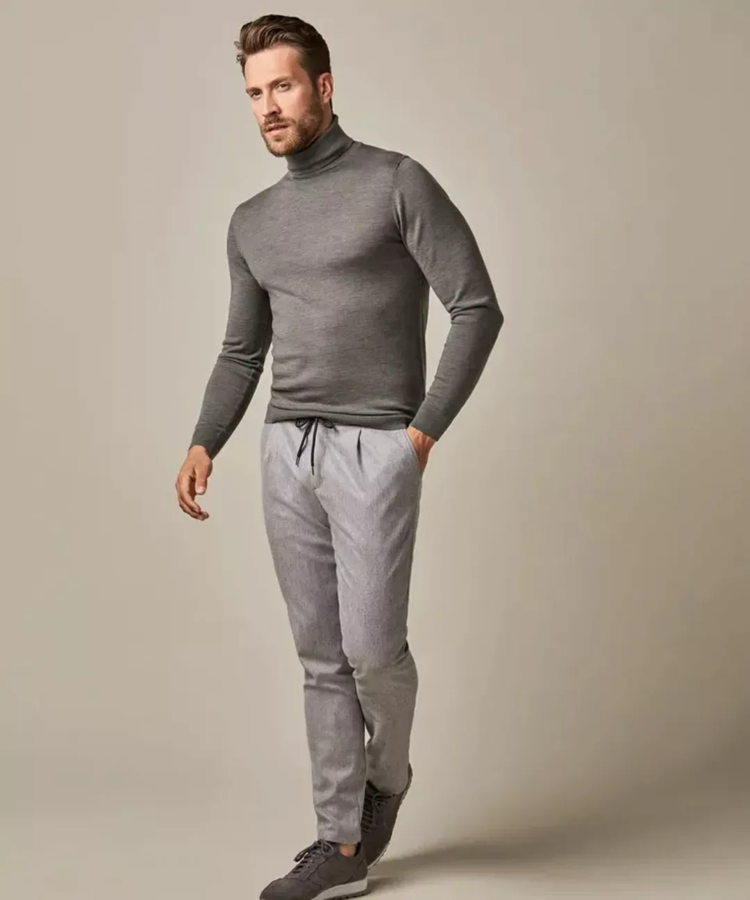 Profuomo Rollkragenpullover Merino Grün - Größe M günstig online kaufen