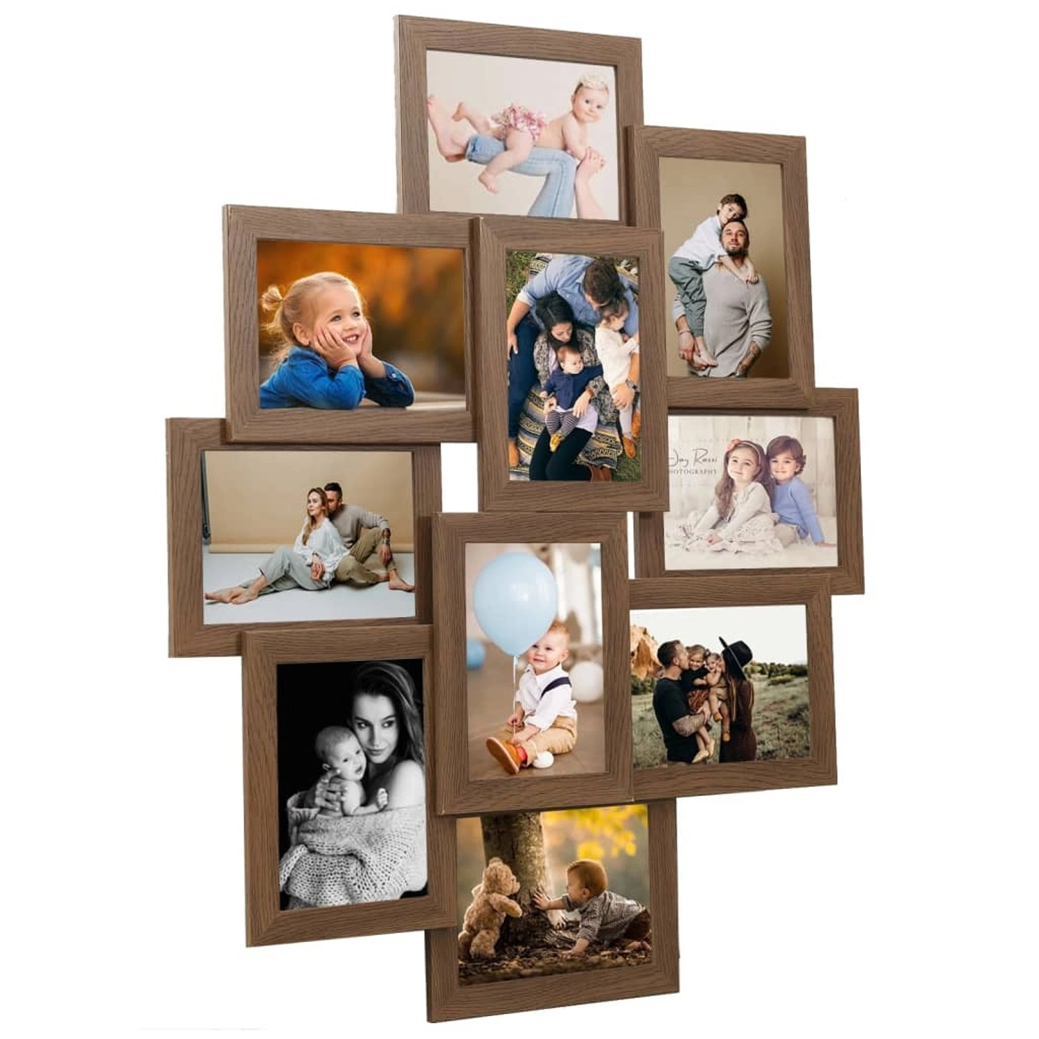 vidaXL Collage Bilderrahmen für 10x10x15 cm Fotos Hellbraun MDF günstig online kaufen