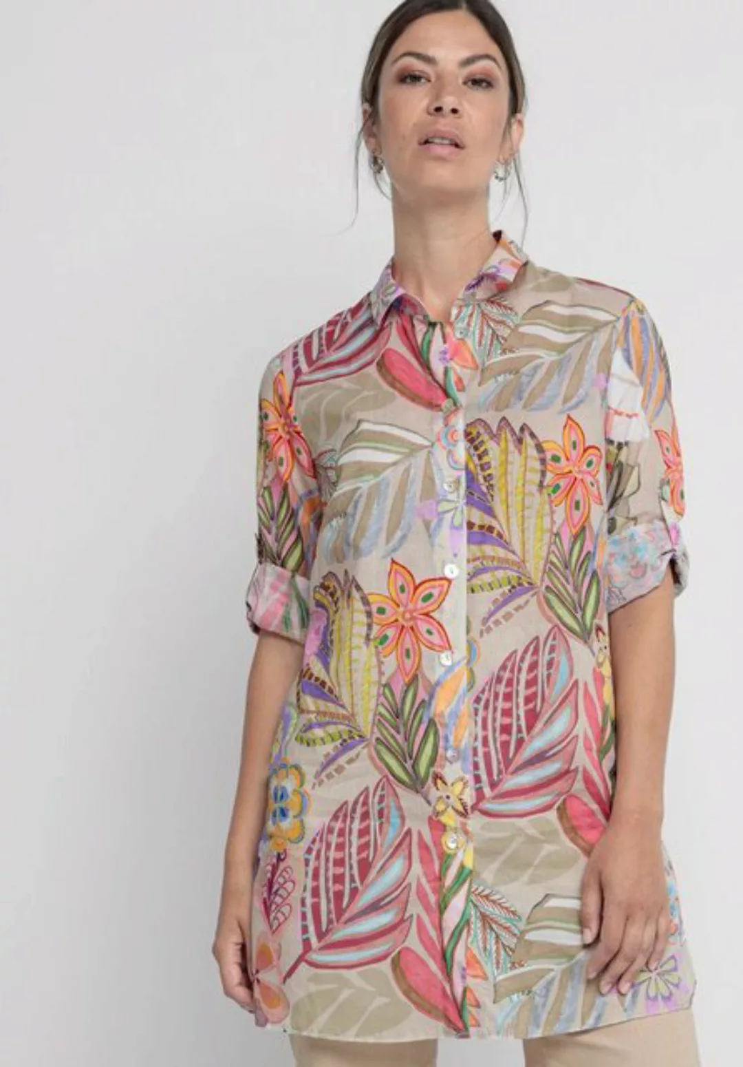 bianca Longbluse DAIRA mit modernem, floralen Muster in Trendfarben günstig online kaufen