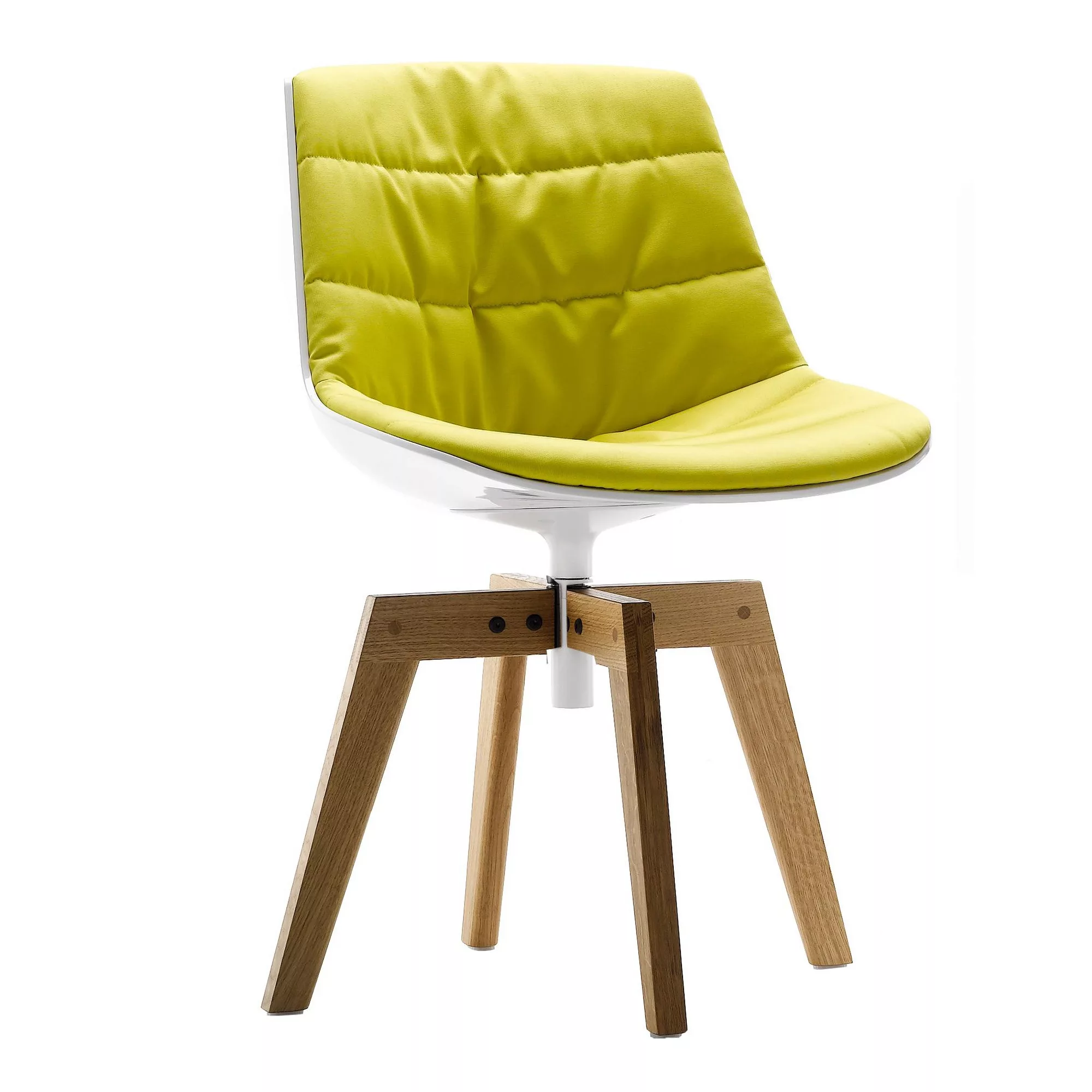 MDF Italia - Flow Stuhl gepolstert Gestell Eiche - hellgrün/Stoff Sand R450 günstig online kaufen