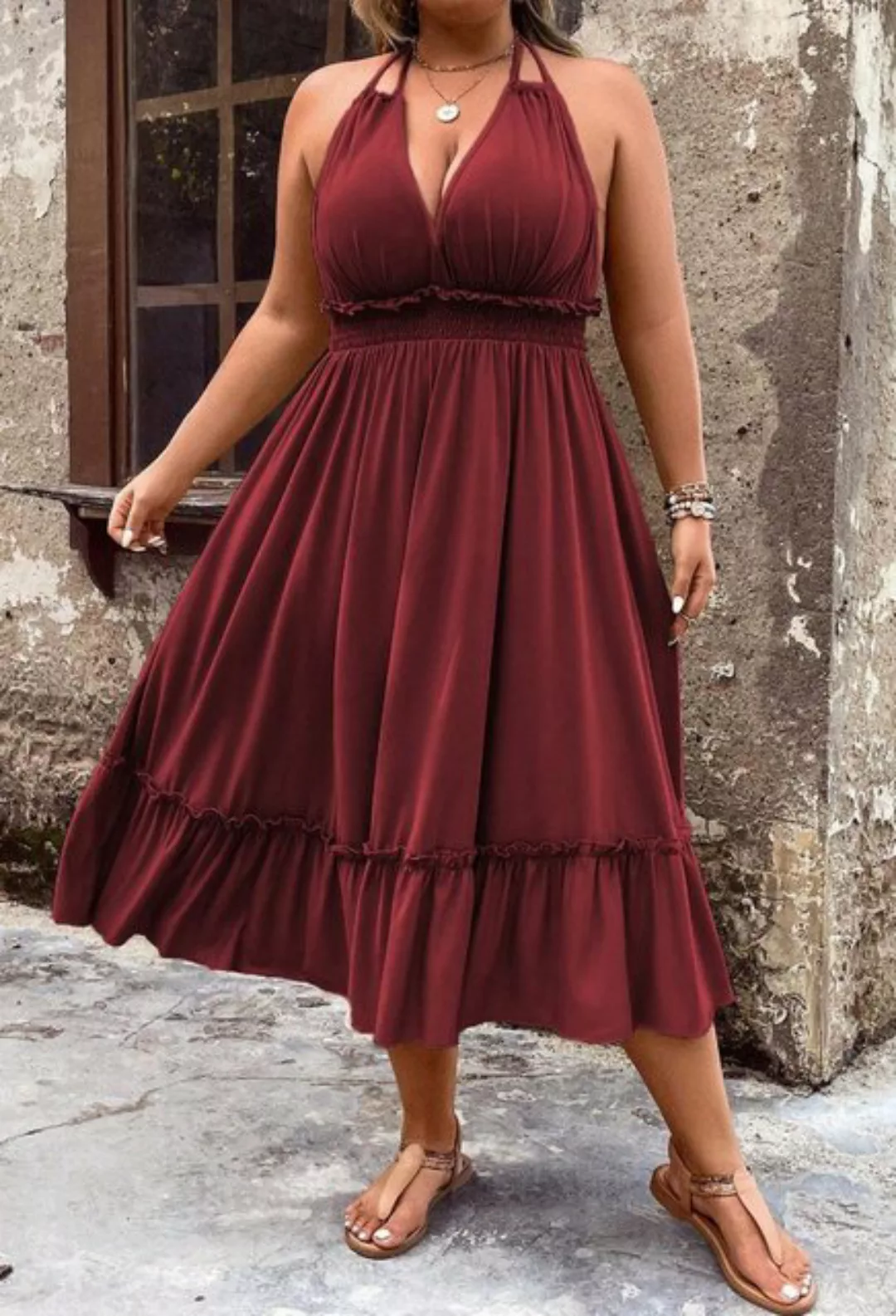 SEGUEN Strandkleid Damenkleid im römischen Resort-Stil in Übergröße (Sommer günstig online kaufen