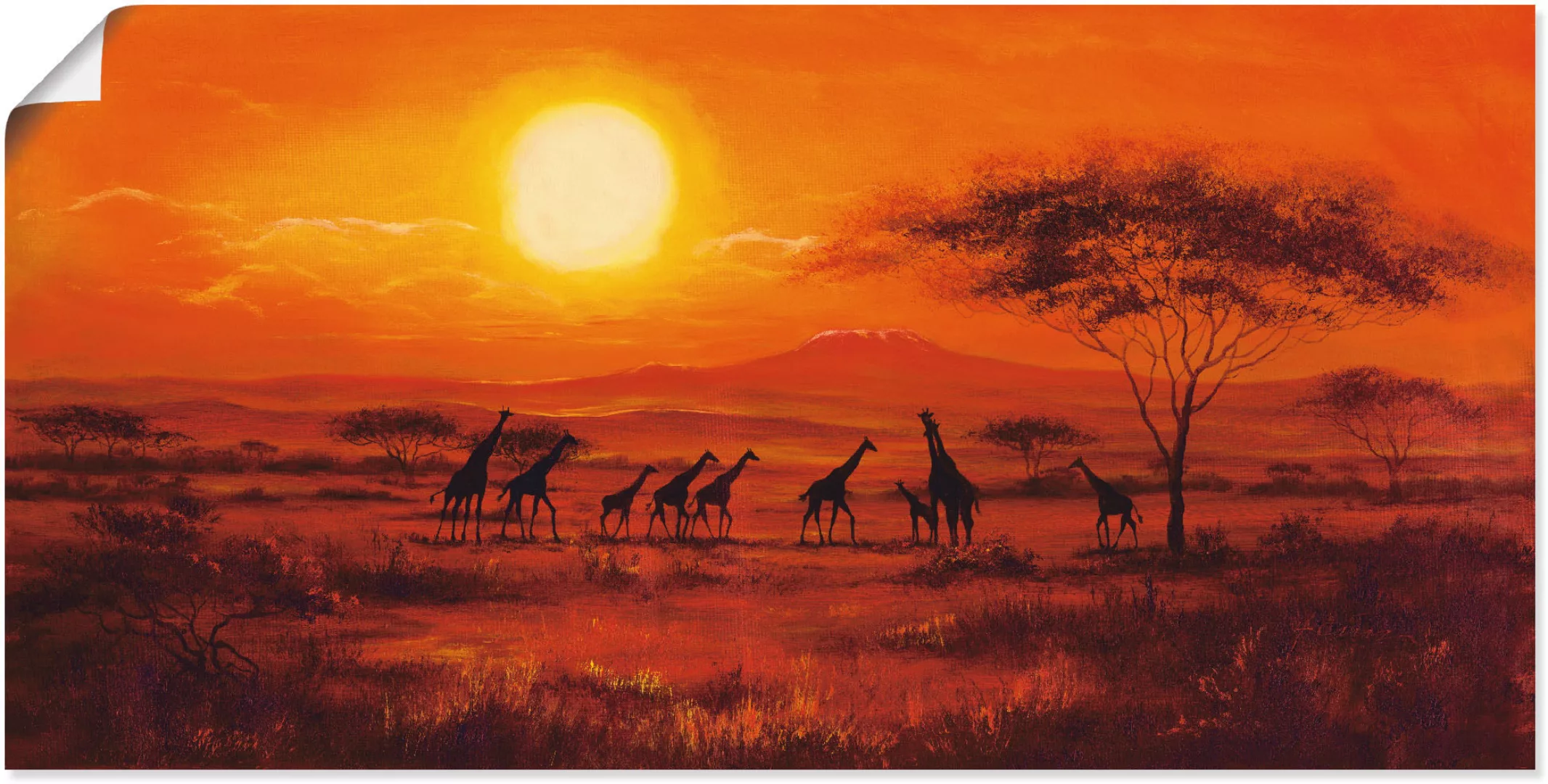 Artland Wandbild "Giraffenherde", Afrika, (1 St.) günstig online kaufen