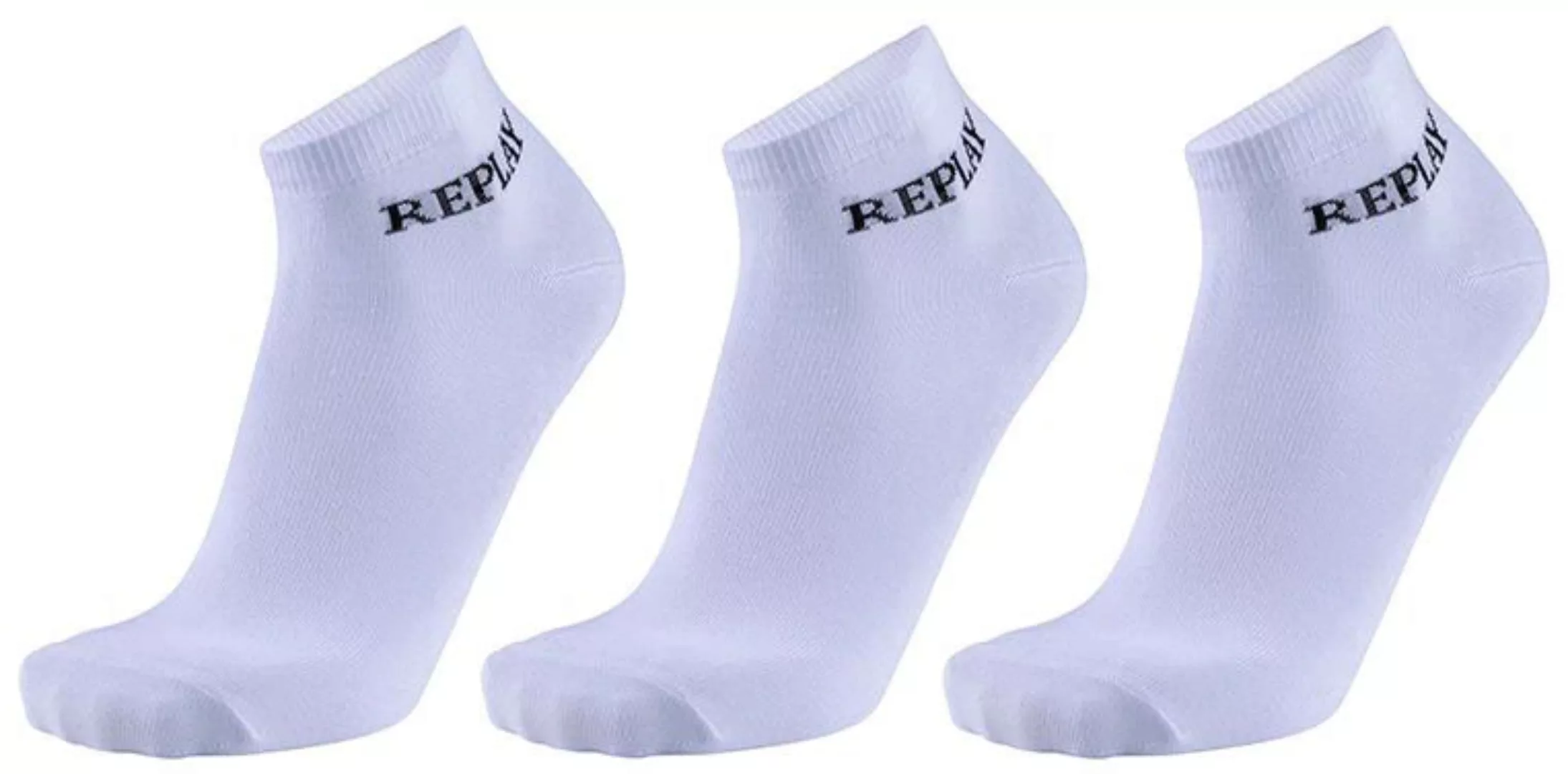 Replay Basic Leg Kurz Socken 3 Paare EU 39-42 White / Black günstig online kaufen