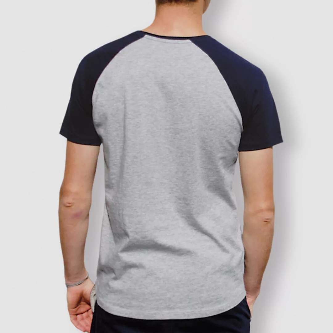Herren T-shirt, "No Way", Heather Ash/navy günstig online kaufen