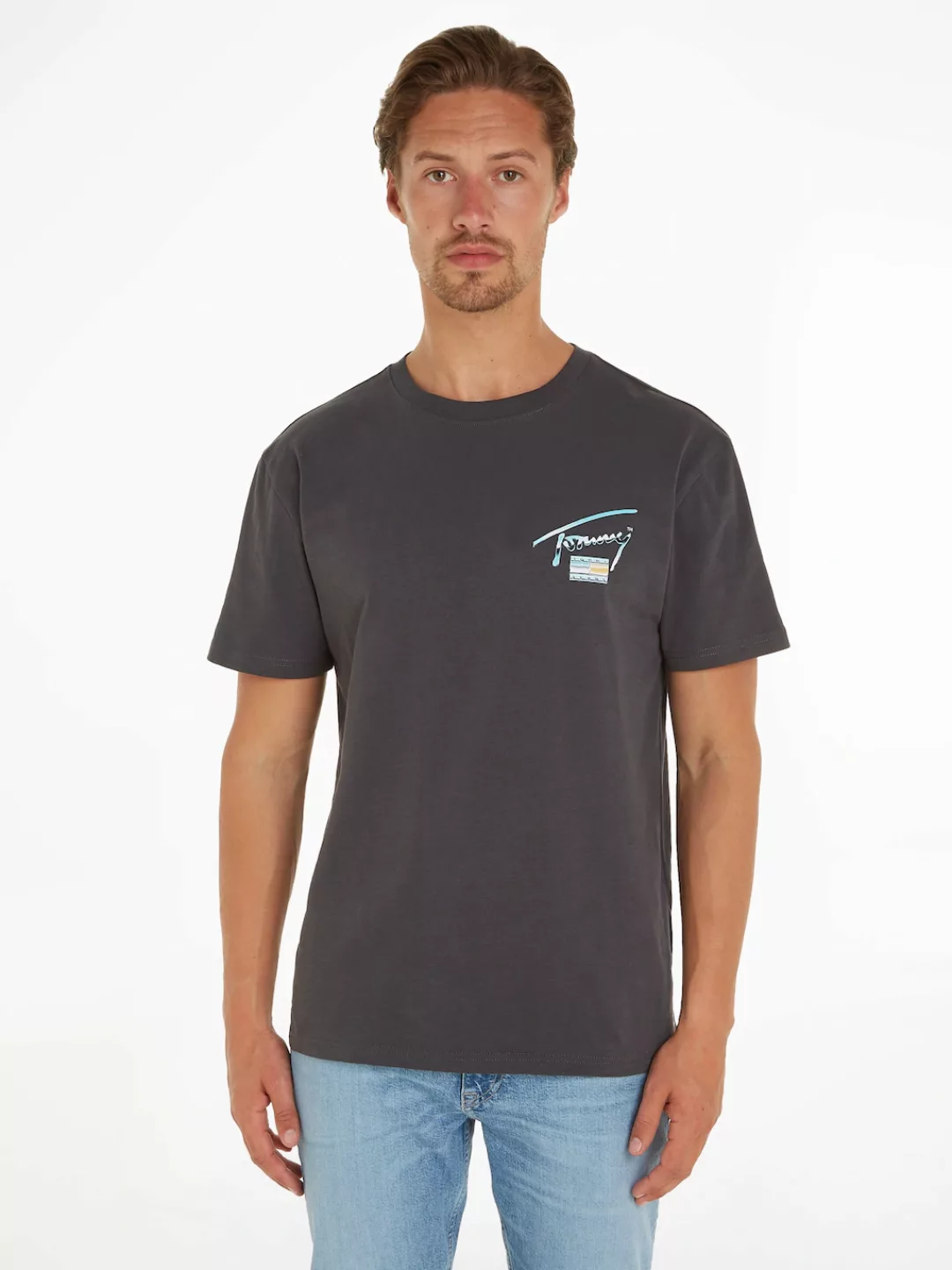 Tommy Jeans T-Shirt TJM REG METALLIC AOP TEE EXT mit großem Tommy Jeans Auf günstig online kaufen