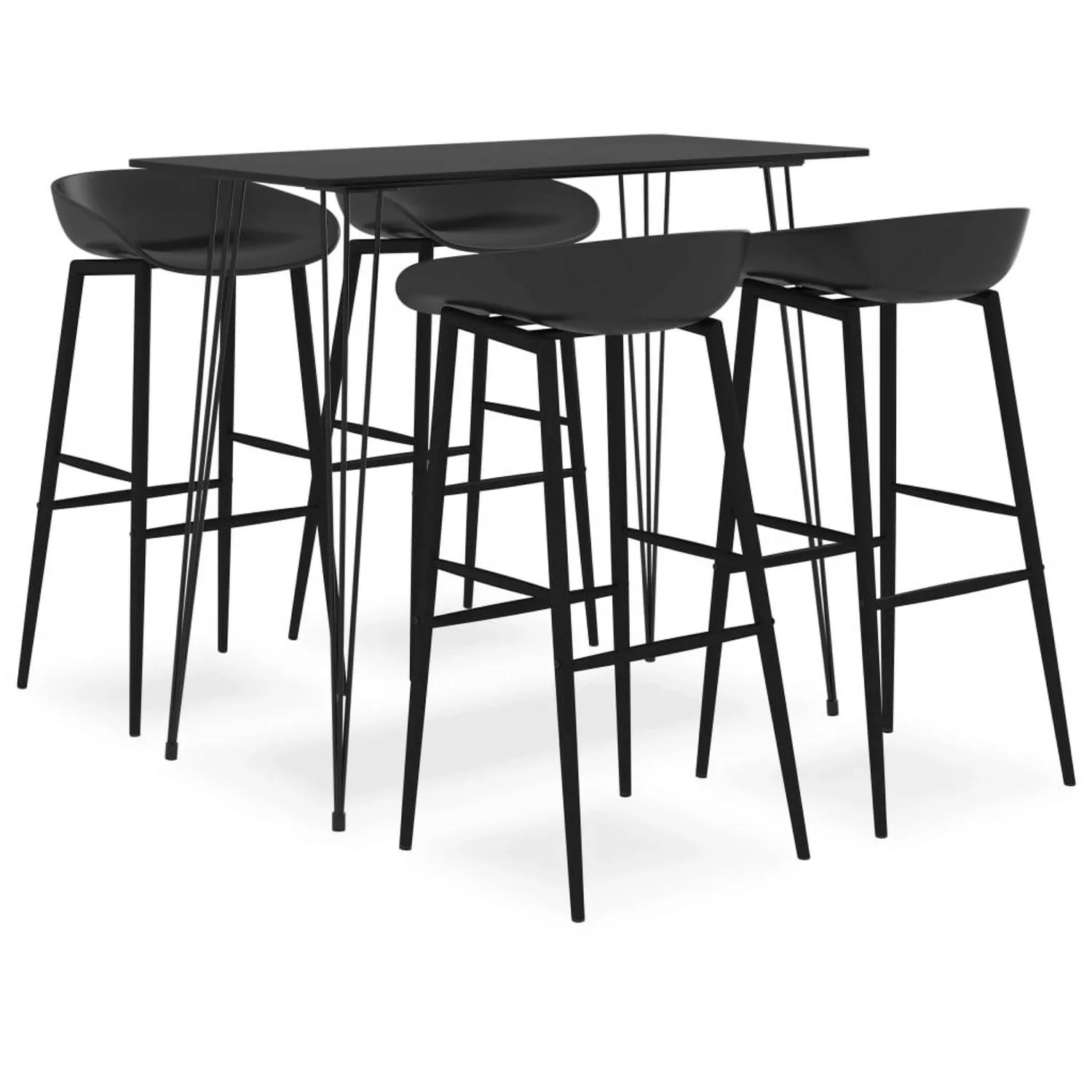 vidaXL 5-tlg. Bar-Set Schwarz Modell 12 günstig online kaufen