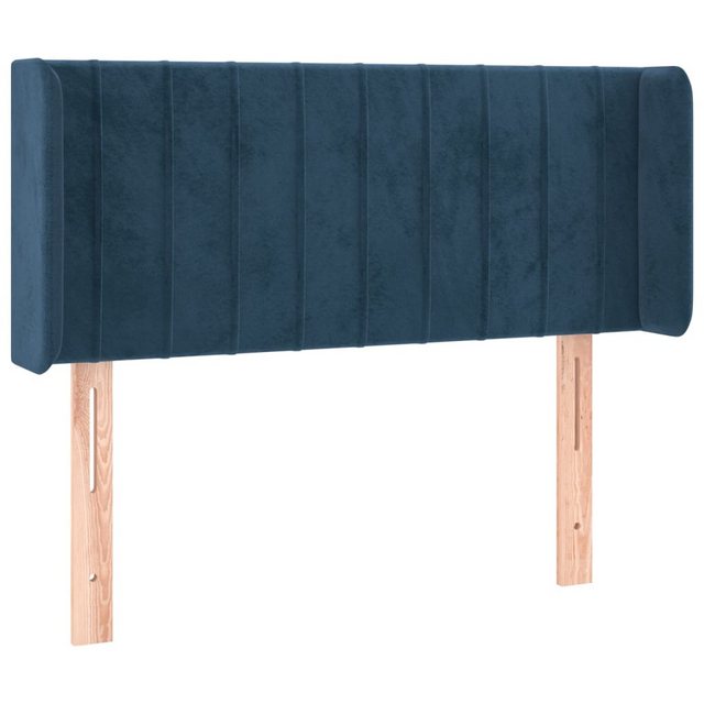 vidaXL Bett, Kopfteil mit Ohren Dunkelblau 103x16x78/88 cm Samt günstig online kaufen