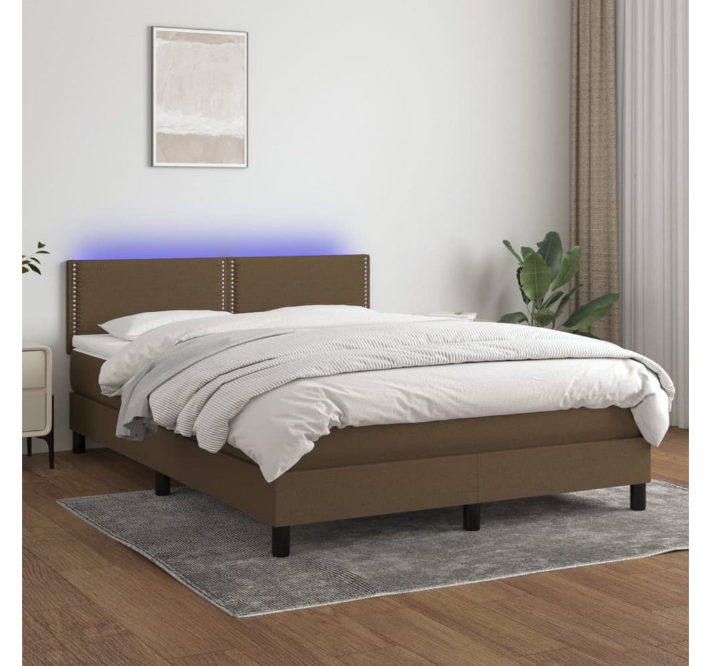 vidaXL Boxspringbett Bett Boxspringbett komplett mit Matratze & LED Stoff ( günstig online kaufen