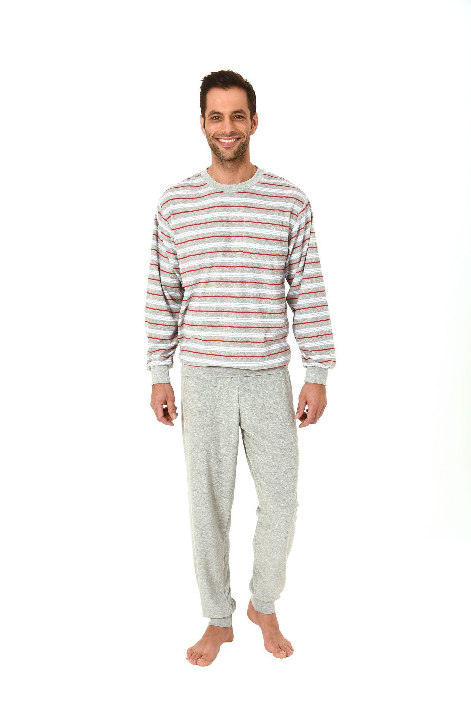 Normann Pyjama Herren Frottee Schlafanzug lang günstig online kaufen