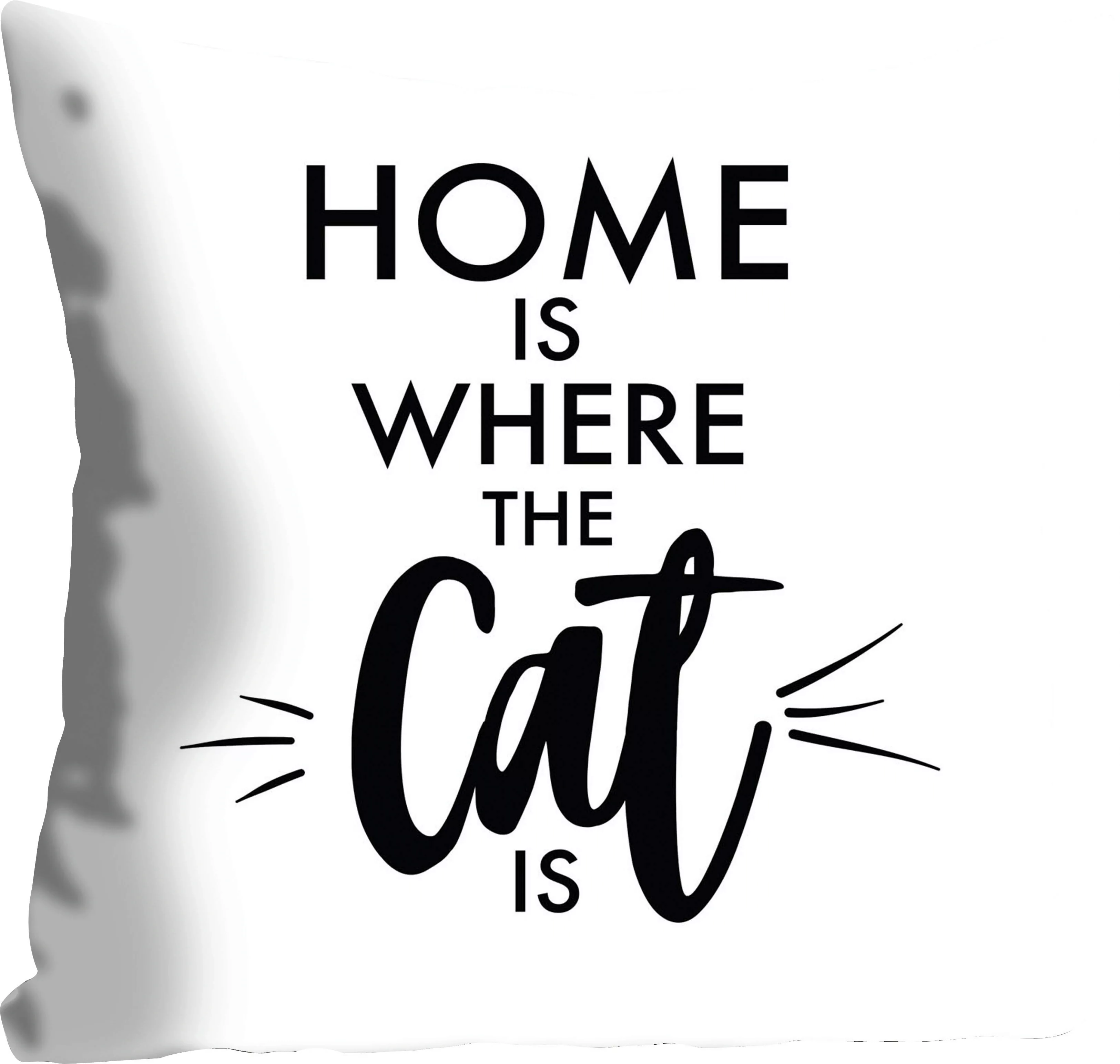 queence Dekokissen »Home is where the Cat is«, mit tollem Spruch, Kissenhül günstig online kaufen