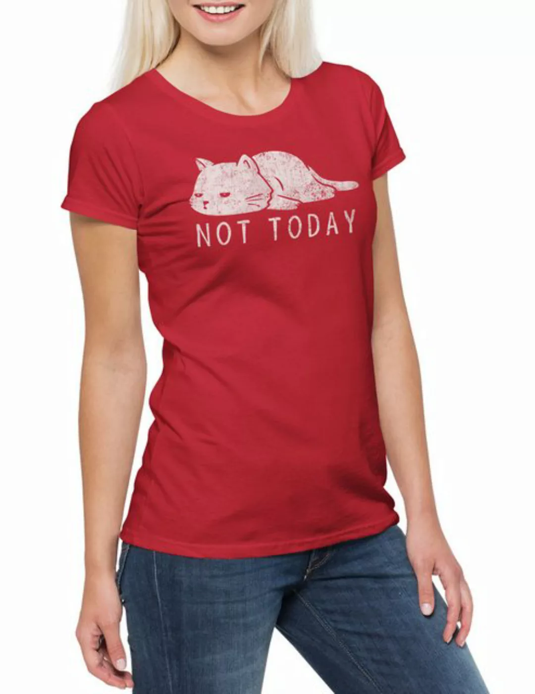 Urban Backwoods Print-Shirt Cat Not Today Damen T-Shirt Katze Liebe Cats Ka günstig online kaufen