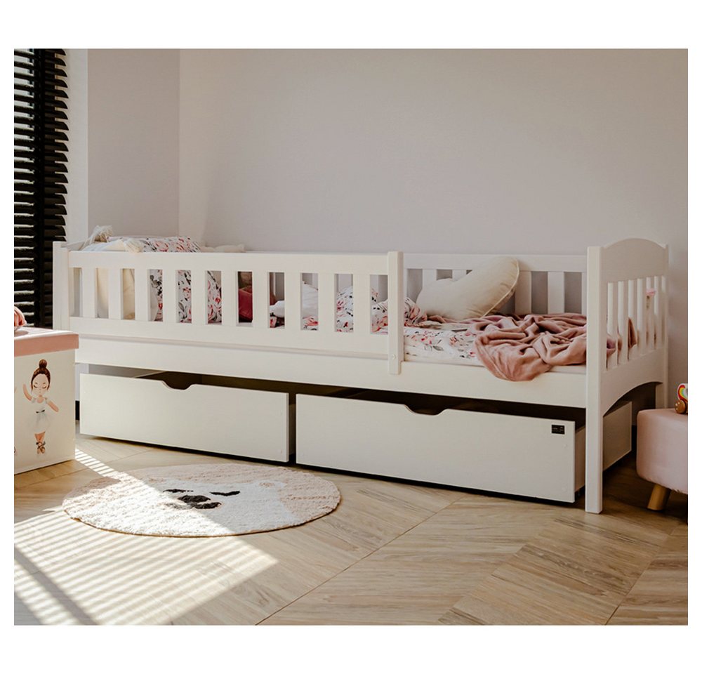 Lomadox Kinderbett KANGRU-162, Kiefer weiß, Bett Liegefläche 90x200 cm mit günstig online kaufen