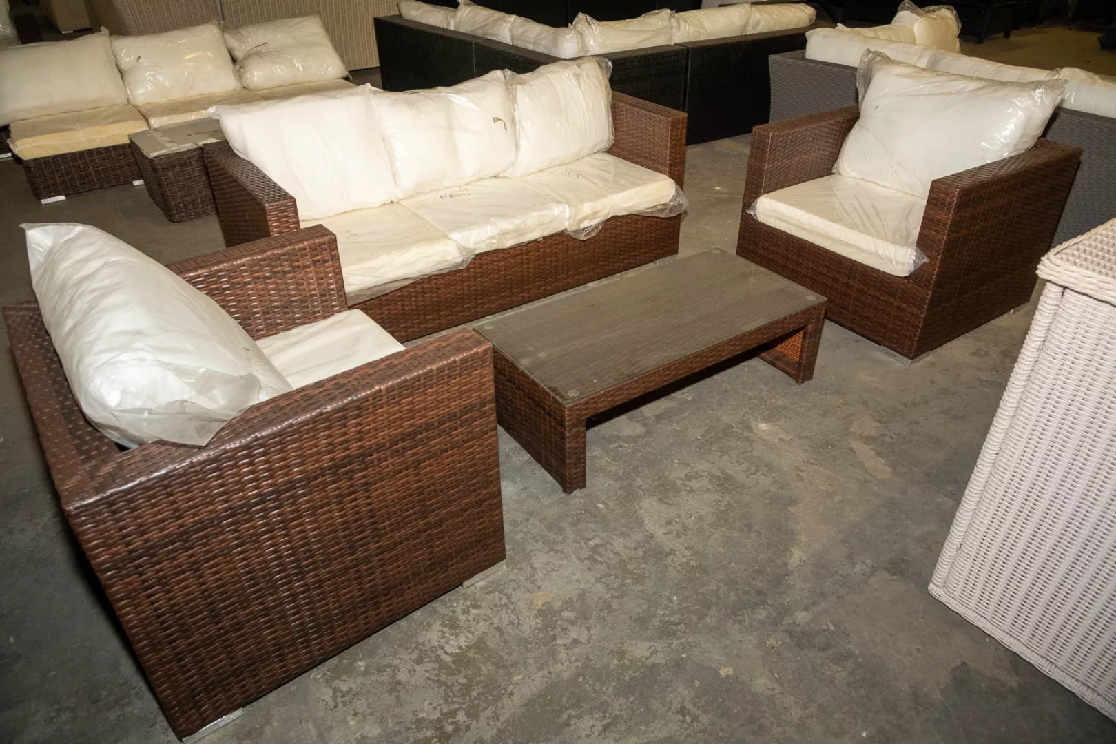 #HBM 3085: Lounge-Set Malolo + Tisch klein-braun-meliert günstig online kaufen
