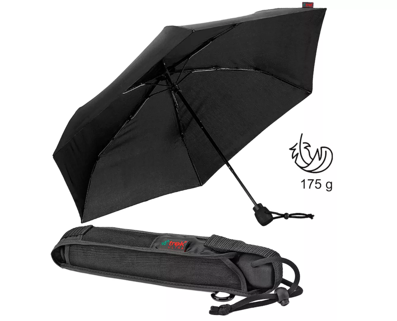 EuroSCHIRM Taschenregenschirm "light trek ultra, schwarz", besonders leicht günstig online kaufen