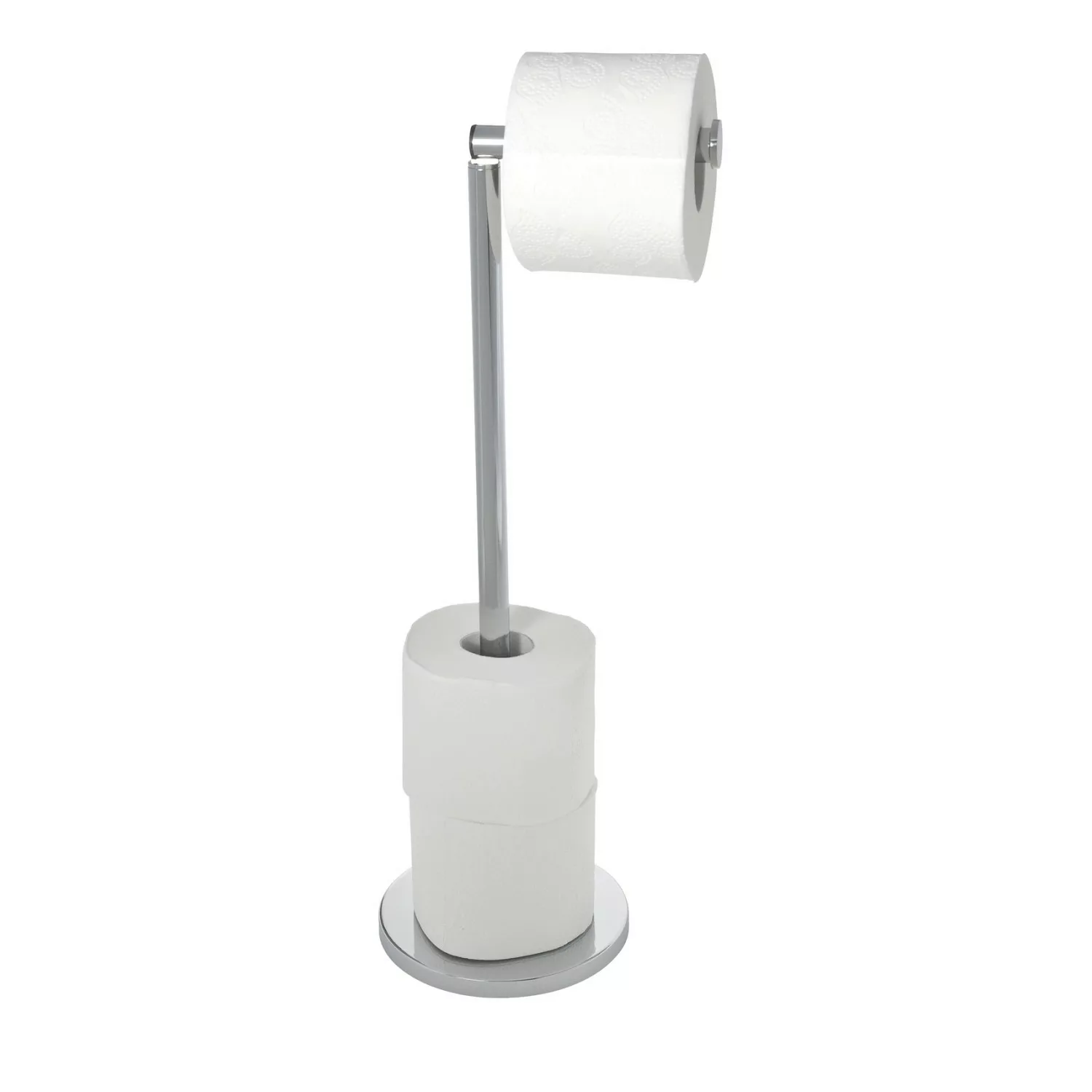 Wenko Stand Toilettenpapierhalter 2 in 1 Glänzend Edelstahl  21 x 55 x 17 c günstig online kaufen