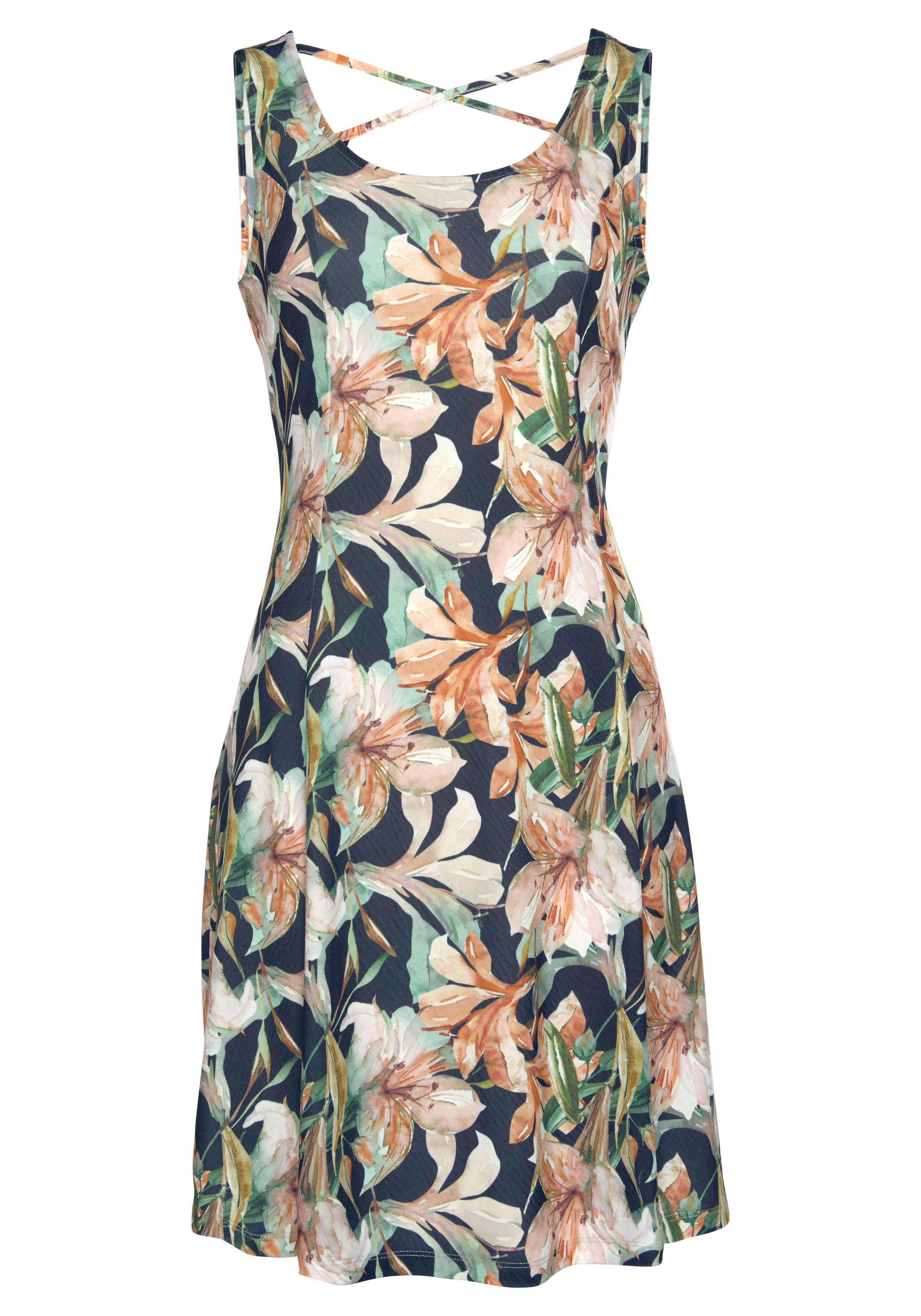 LASCANA Sommerkleid mit tiefem Rückenausschnitt im Blumenprint, Minikleid, günstig online kaufen