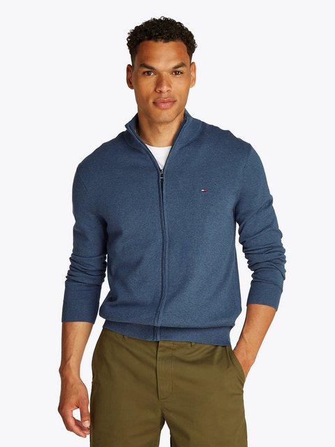 Tommy Hilfiger Strickjacke "ESSENTIAL COTTON ZIP THRU", mit Logostickerei günstig online kaufen