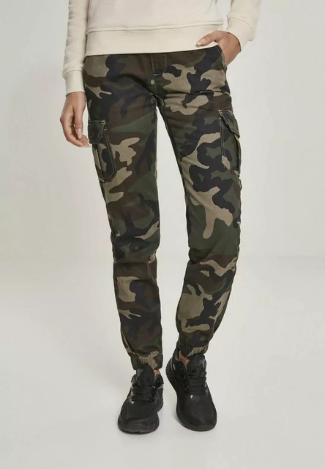 Urban Classics Ladies Hosen HIGH WAIST CAMO CARGO günstig online kaufen