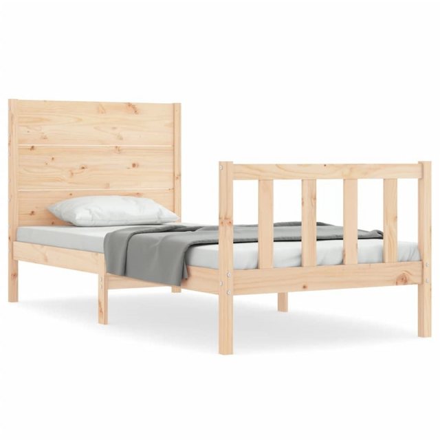 vidaXL Bettgestell Massivholzbett mit Kopfteil 100x200 cm Bett Bettgestell günstig online kaufen