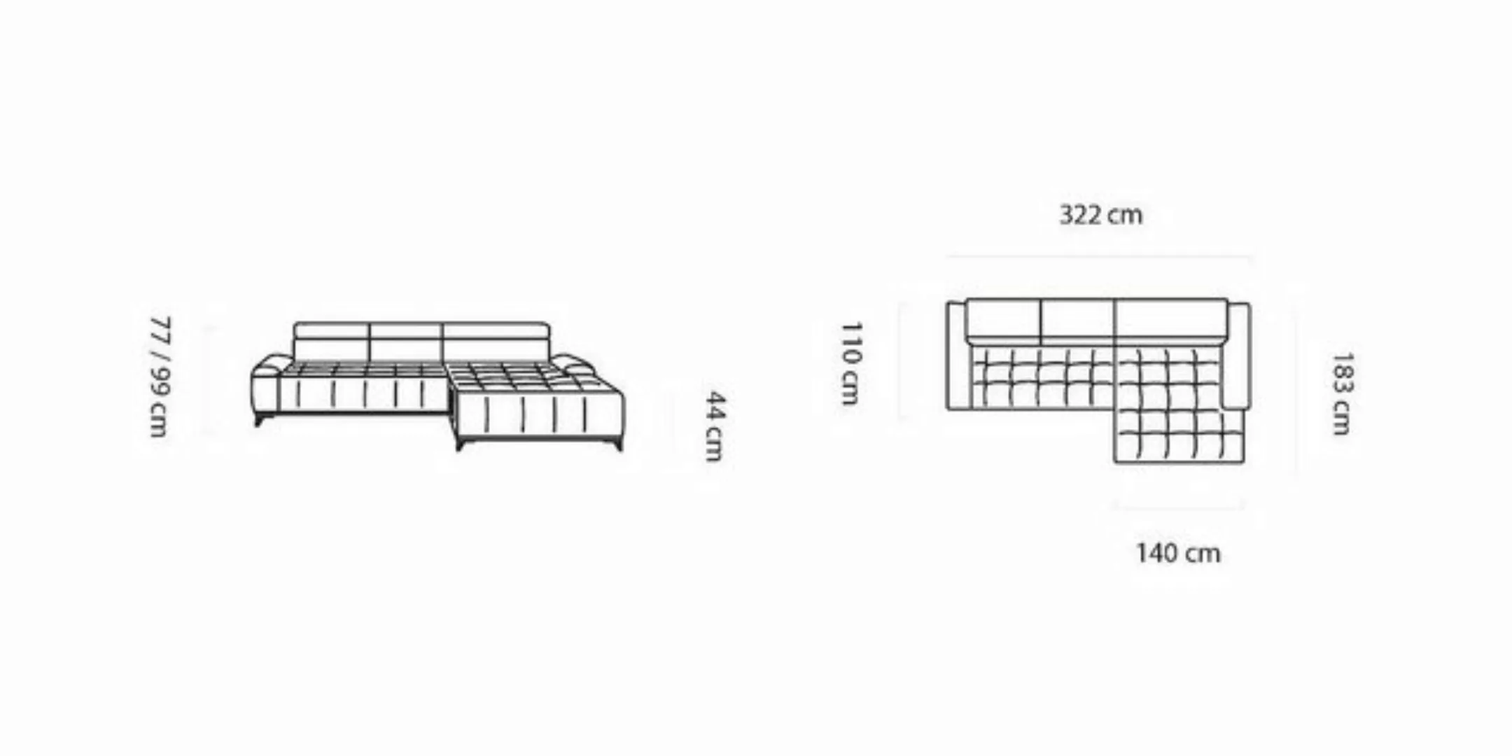 JVmoebel Ecksofa, Ecksofa L Form Sofa Couch Design Couchen Polster Textil günstig online kaufen