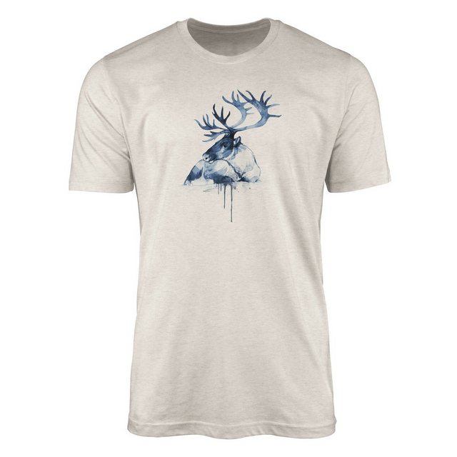 Sinus Art T-Shirt Herren Shirt 100% gekämmte Bio-Baumwolle T-Shirt Aquarell günstig online kaufen