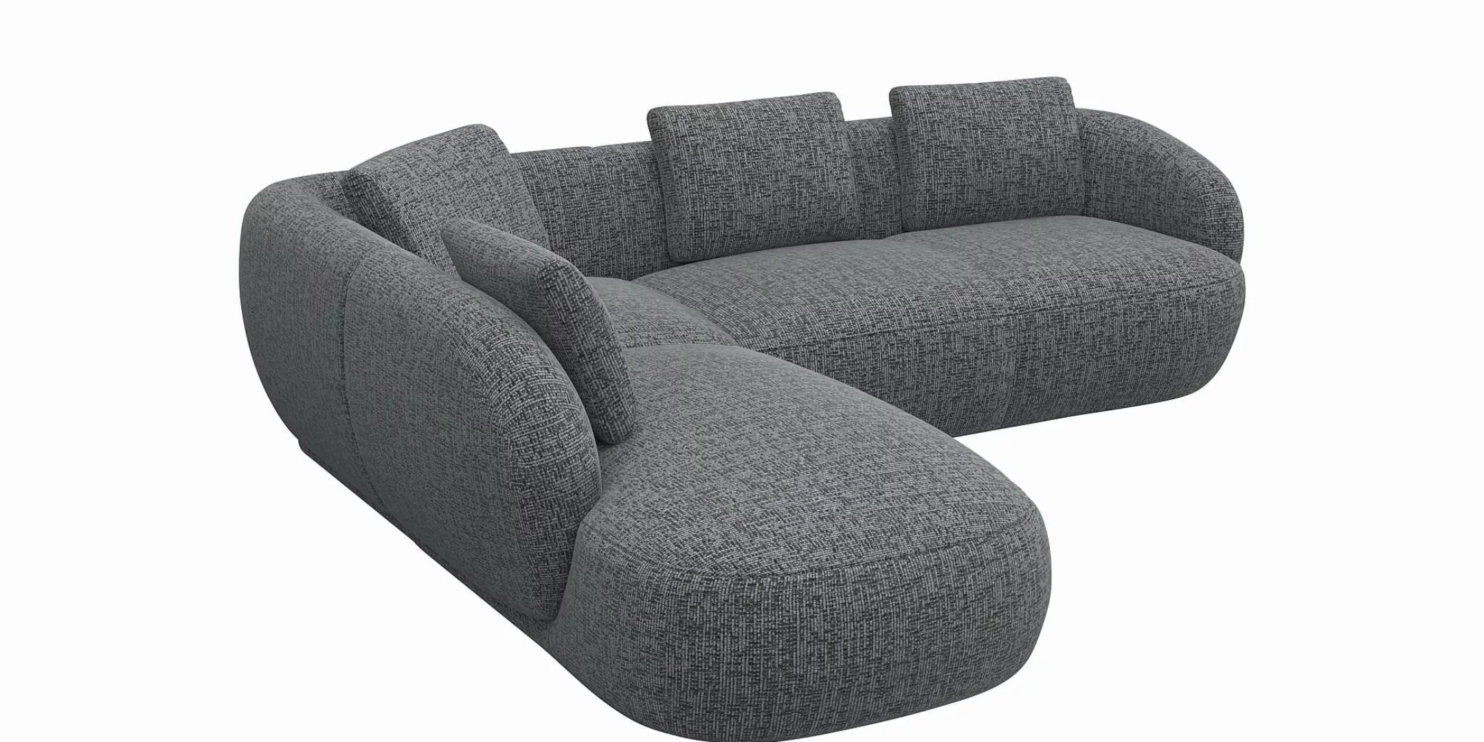 FLEXLUX Ecksofa »Torino, rund, L-Form, Sofa-Ecke mit Ottomane«, Modernes, o günstig online kaufen