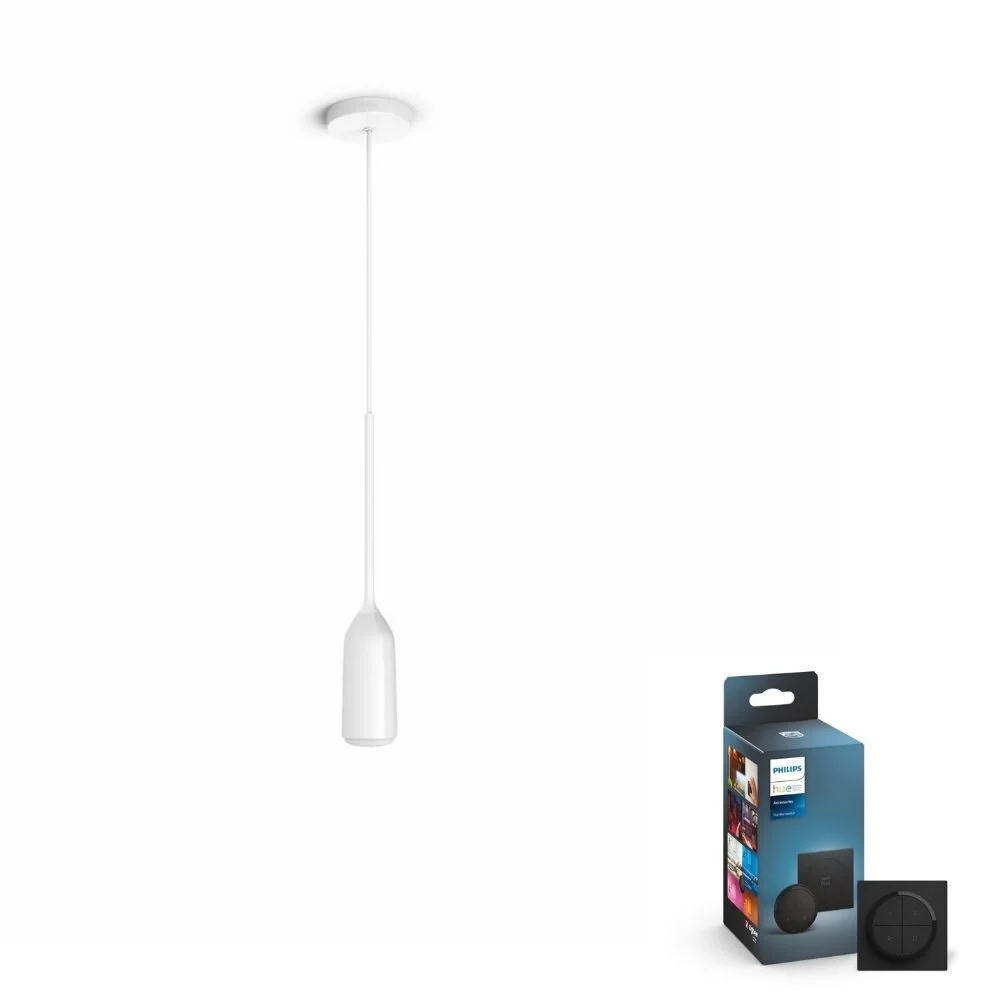 Philips Hue Bluetooth White Ambiance LED Pendelleuchte Devote in Weiß 9W 80 günstig online kaufen
