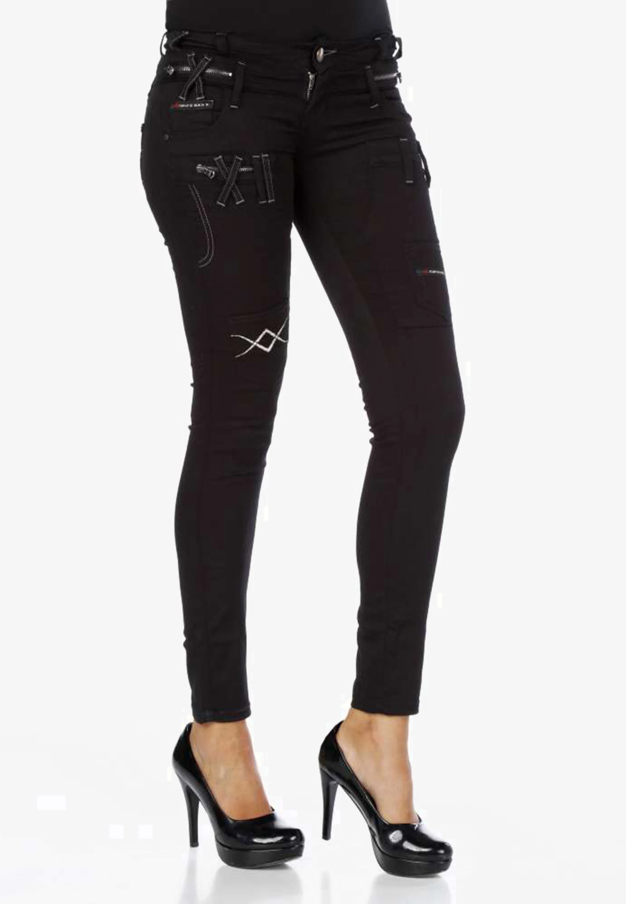 Cipo & Baxx Slim-fit-Jeans, mit doppeltem Bund in Skinny Fit günstig online kaufen