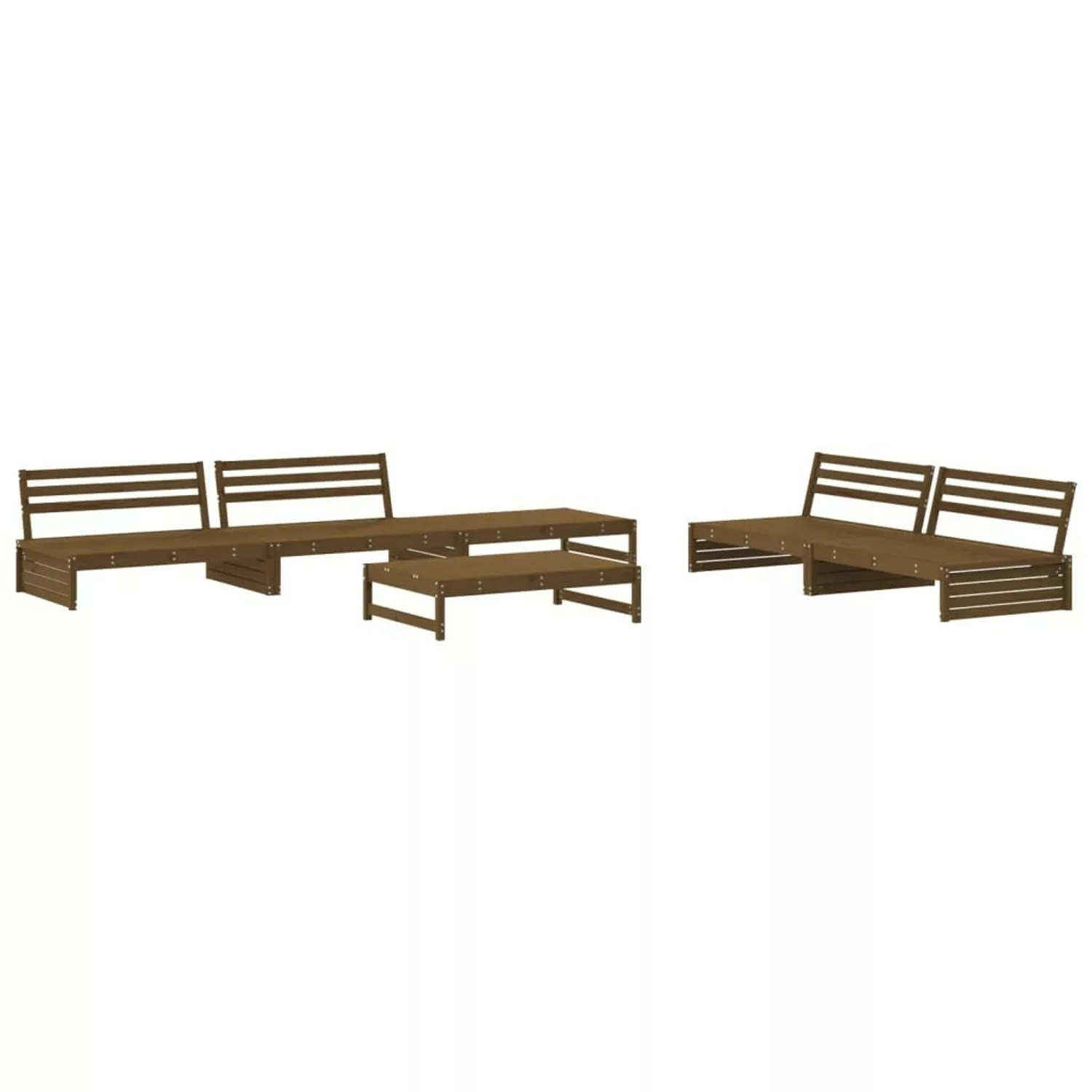 vidaXL 6-tlg Garten-Lounge-Set Honigbraun Massivholz Kiefer Modell 34 günstig online kaufen