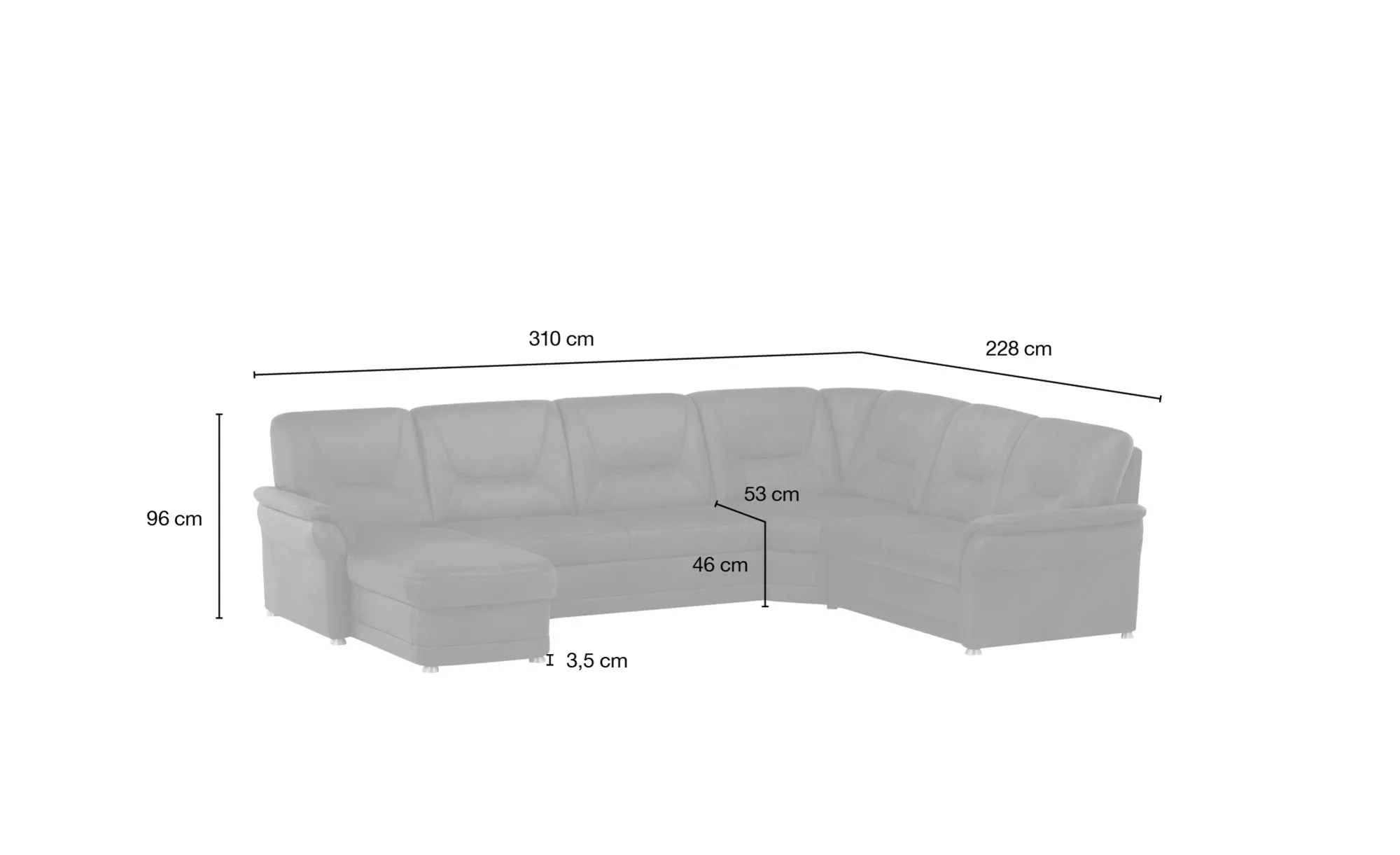 meinSofa Wohnlandschaft aus Mikrofaser Edda ¦ grün ¦ Maße (cm): B: 310 H: 9 günstig online kaufen