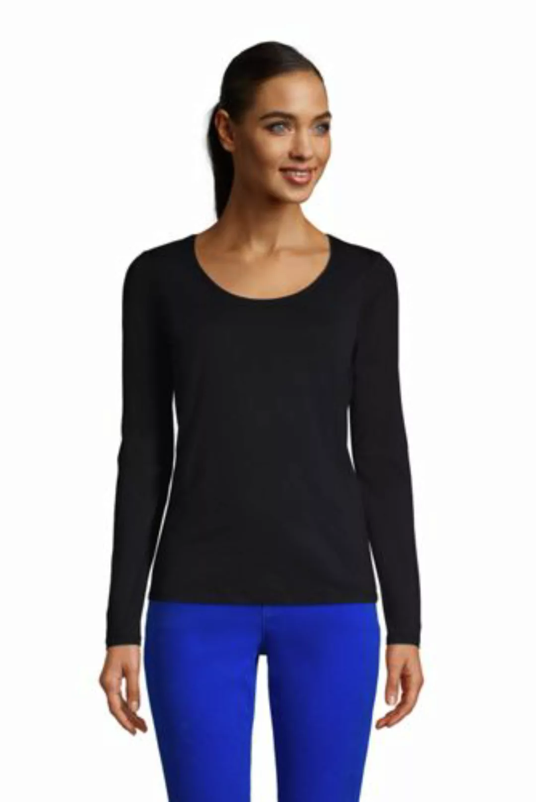 Shirt aus Baumwoll/Modalmix, Ballettausschnitt, Damen, Größe: L Normal, Sch günstig online kaufen