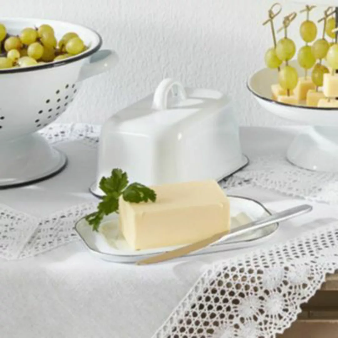 HOME Living Butterdose Landhaus Butterdosen weiß günstig online kaufen