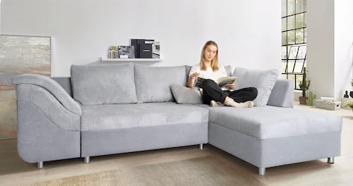 COLLECTION AB Ecksofa Sally L-Form, mit und ohne Bettfunktion, inklusive lo günstig online kaufen