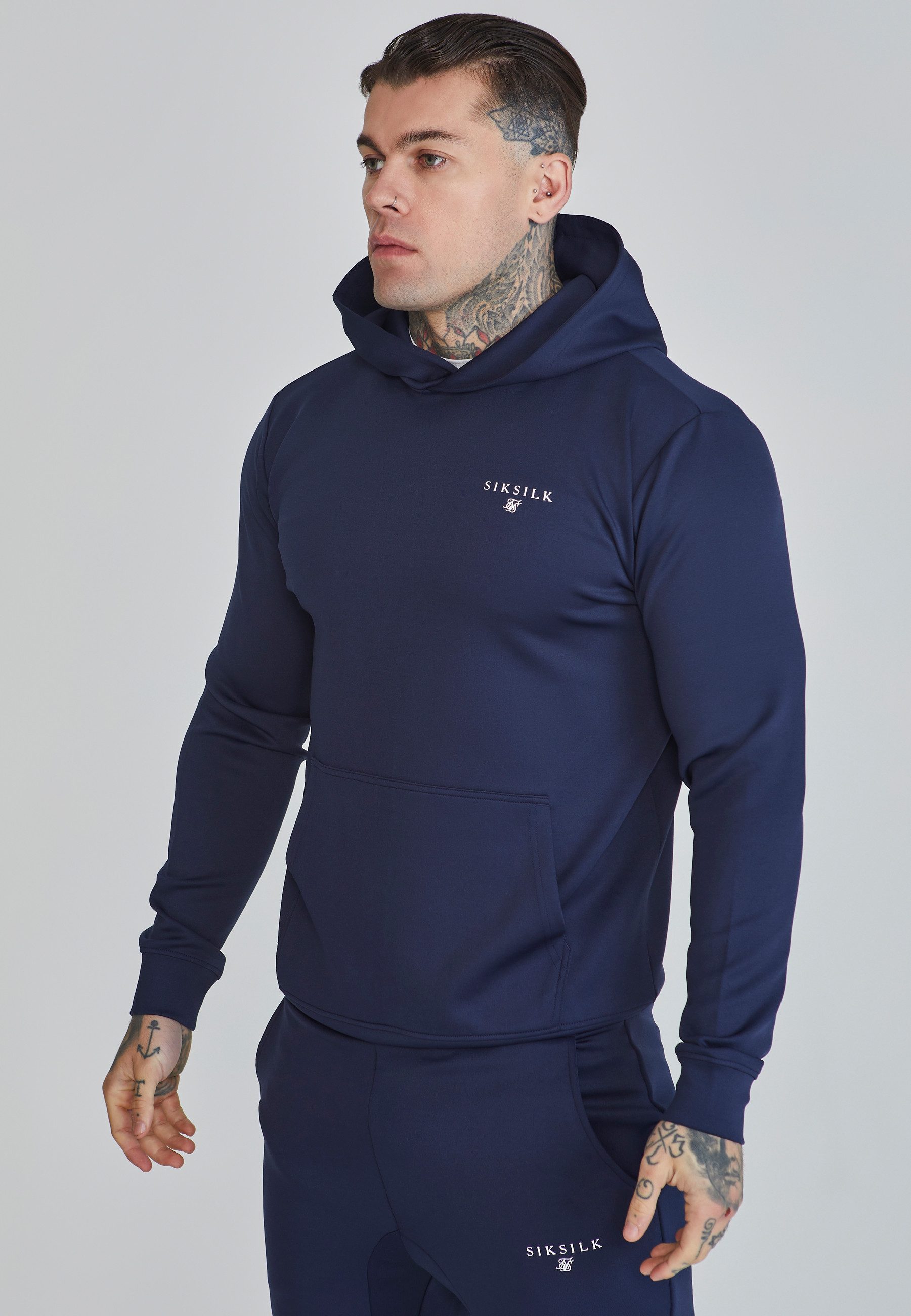 Siksilk Hoodie SikSilk Herren Marineblauer Essentials günstig online kaufen