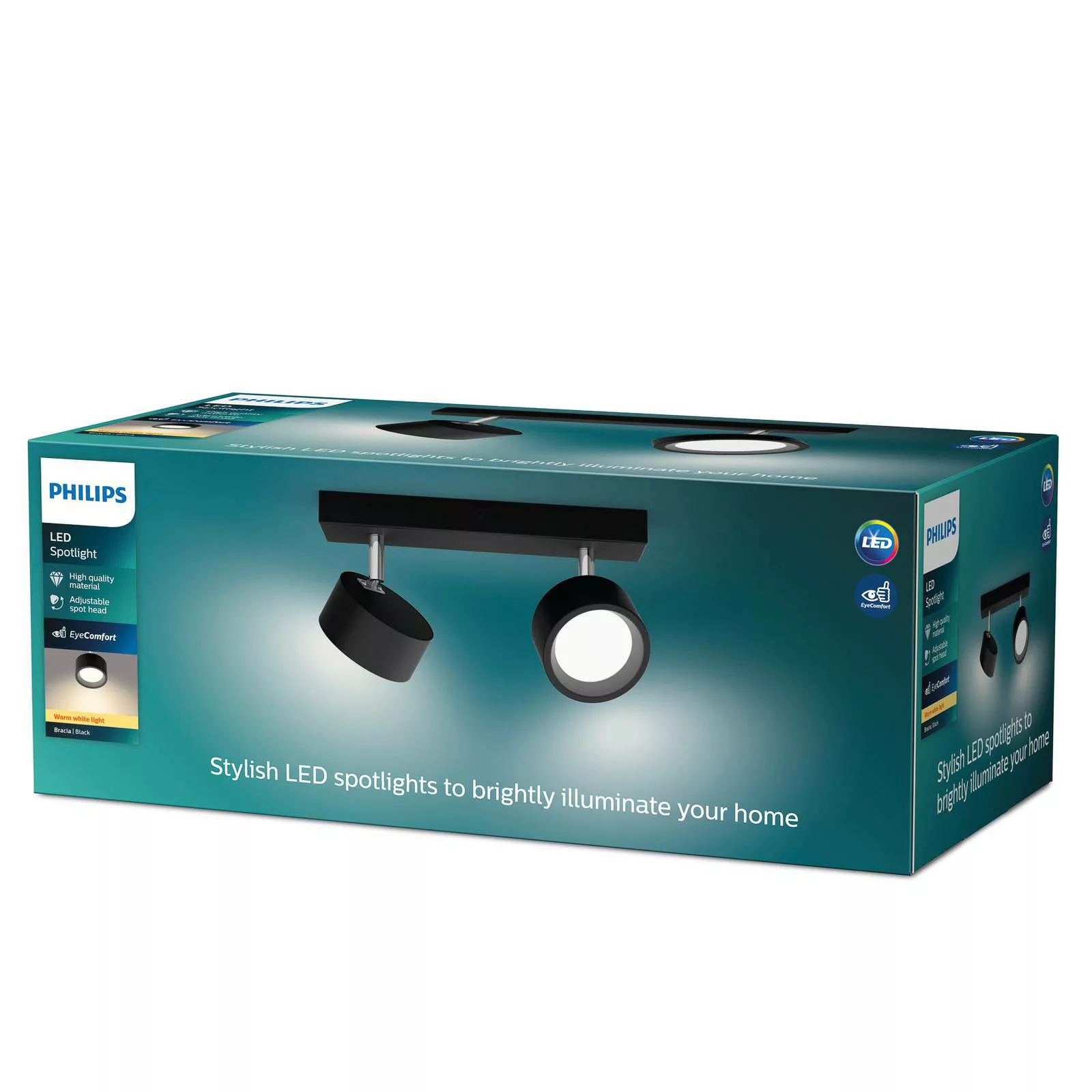 LED Deckenspot Bracia in Schwarz 2x 5,5W 1100lm günstig online kaufen