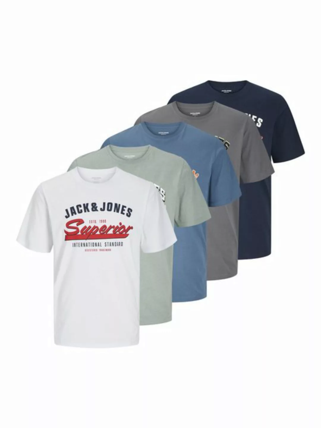 Jack & Jones PlusSize Rundhalsshirt JJELOGO TEE SS O-NECK 2COL S25 5P MP PL günstig online kaufen