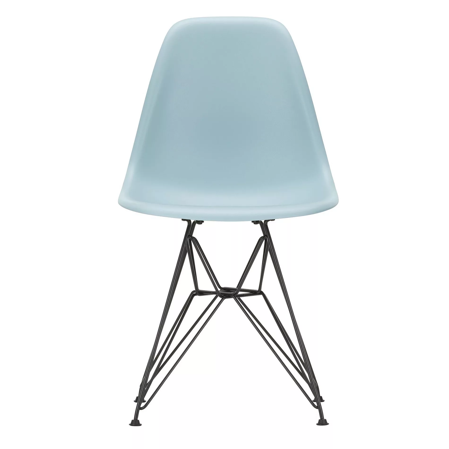 Vitra - Eames Plastic Side Chair DSR Gestell schwarz - eisgrau/Sitz Polypro günstig online kaufen