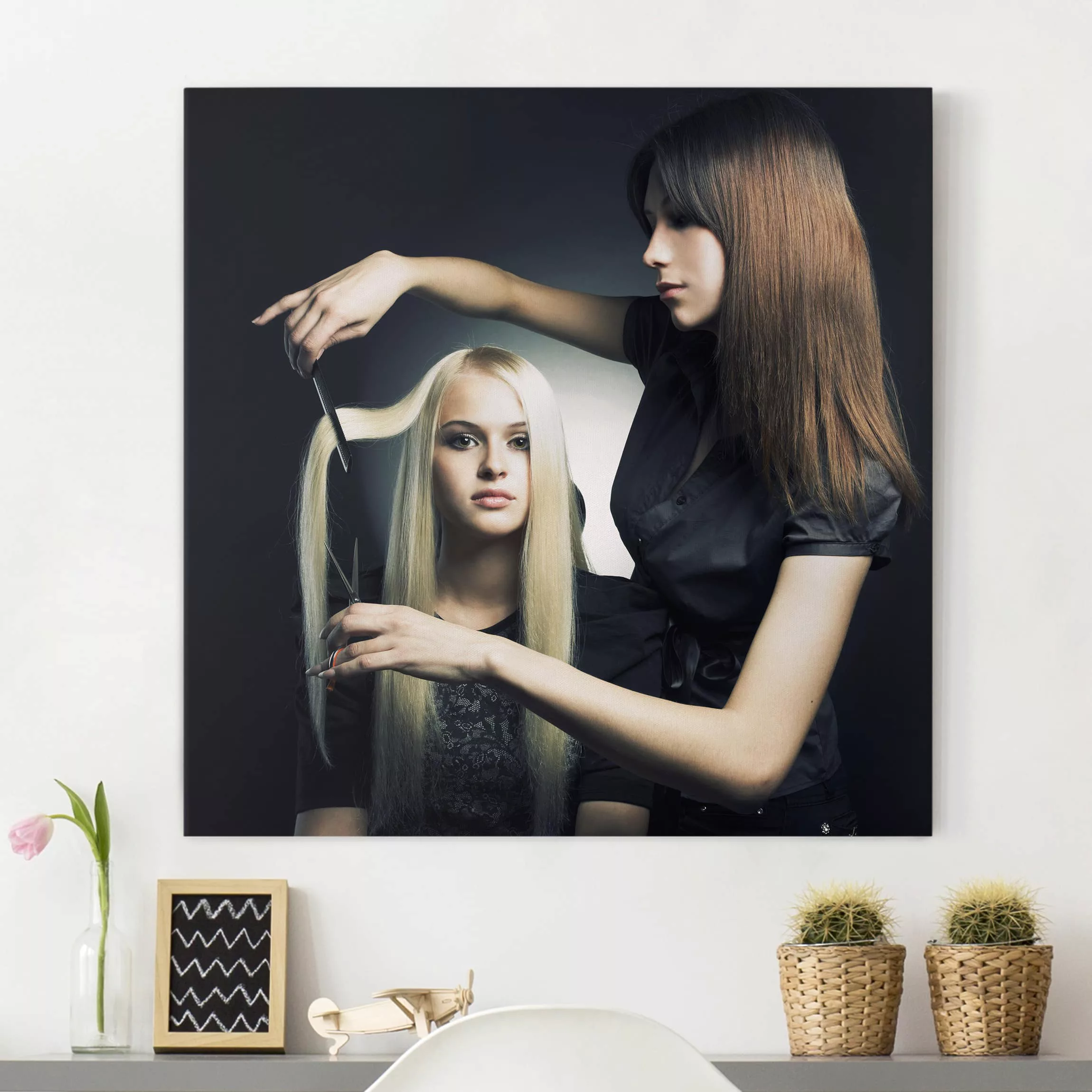 Leinwandbild Portrait - Quadrat Haircut günstig online kaufen