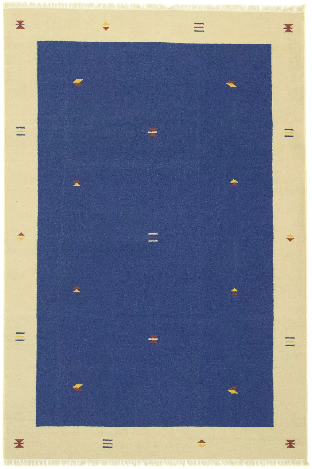 morgenland Wollteppich »Kelim Teppich handgewebt blau«, rechteckig, Kurzflo günstig online kaufen