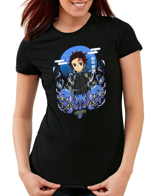 style3 T-Shirt Tanjiro Blue demon slayer anime japan manga cosplay günstig online kaufen