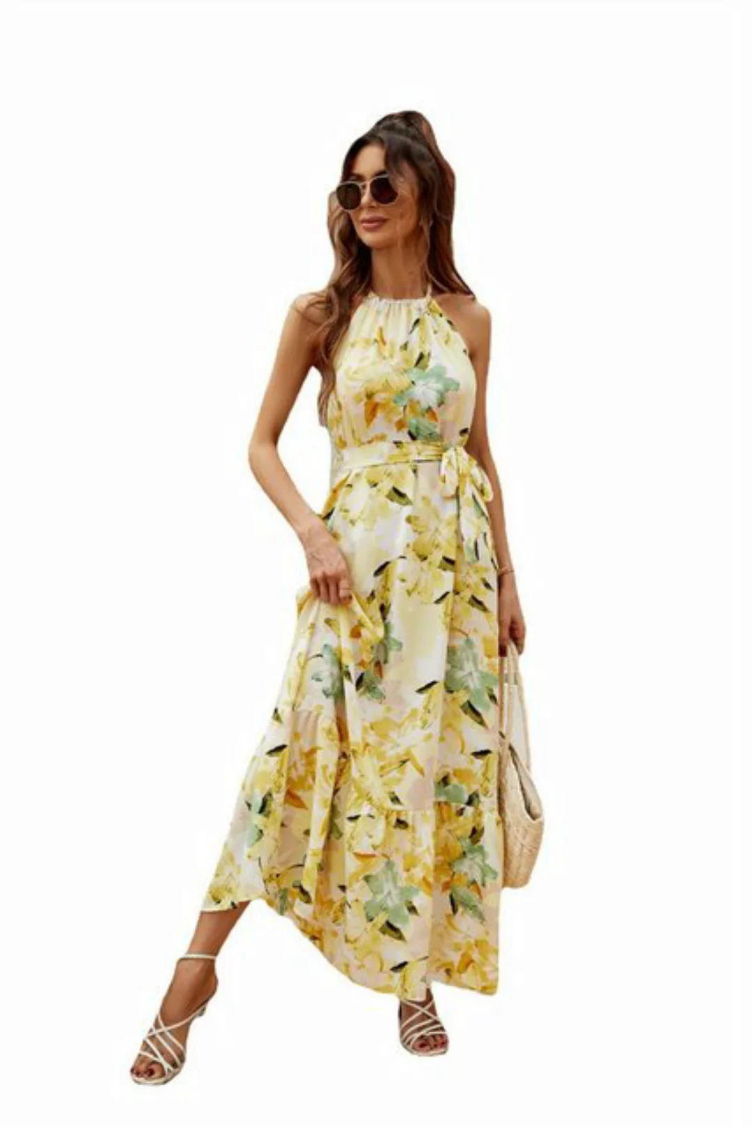 RUZU UG Dirndl Vielseitiges, modisches Sommerkleid mit Rundhalsausschnitt günstig online kaufen