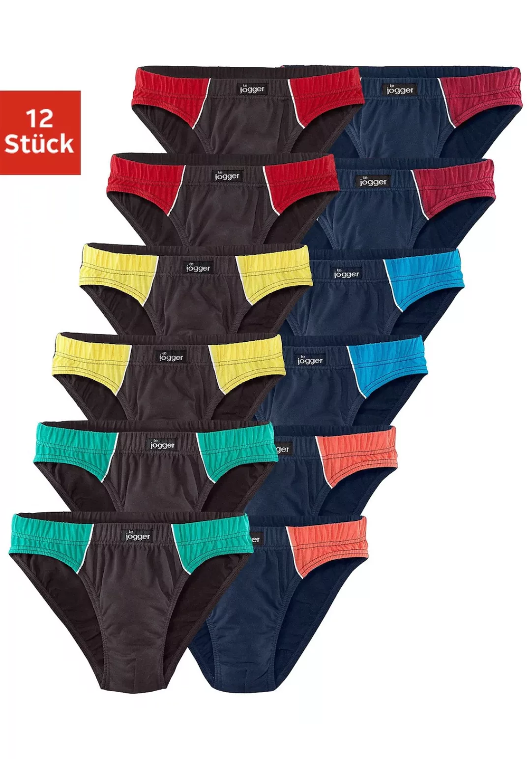 le jogger Slip, (Packung, 12 St.), mit Farbhighlights günstig online kaufen