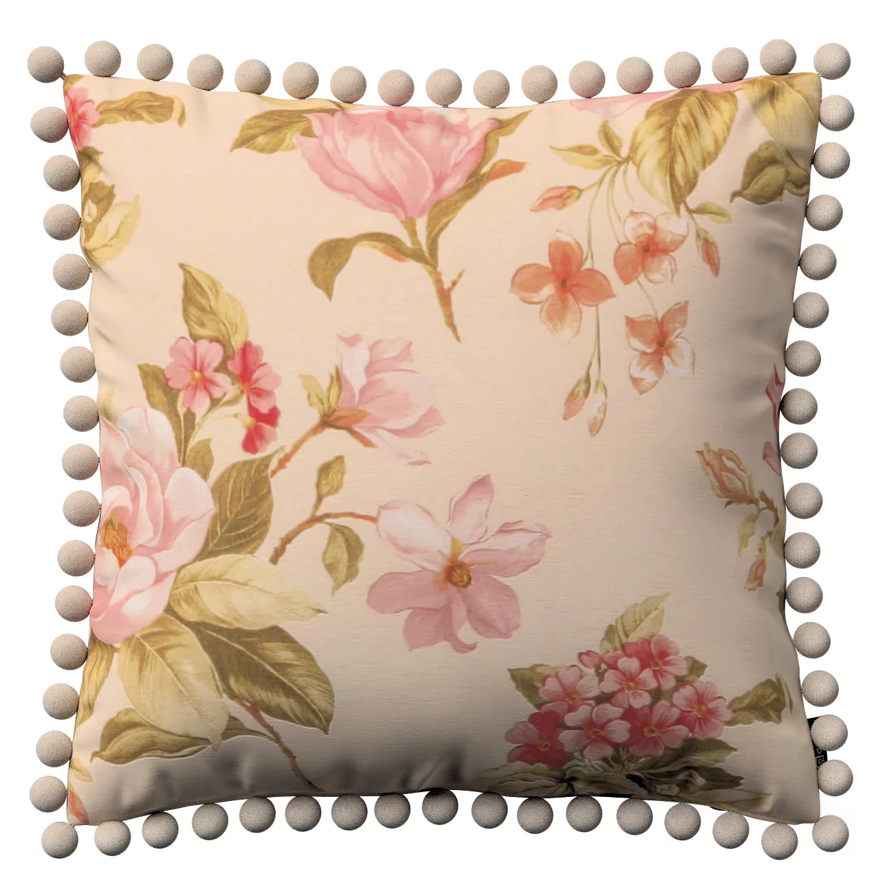 Kissenhülle Wera mit Bommeln, creme-rosa, 45 x 45 cm, Londres (143-87) günstig online kaufen