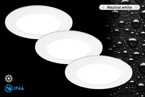 Briloner LED-Einbauleuchte 3er-Set Weiß H: 2,9 cm Ø: 12 cm günstig online kaufen