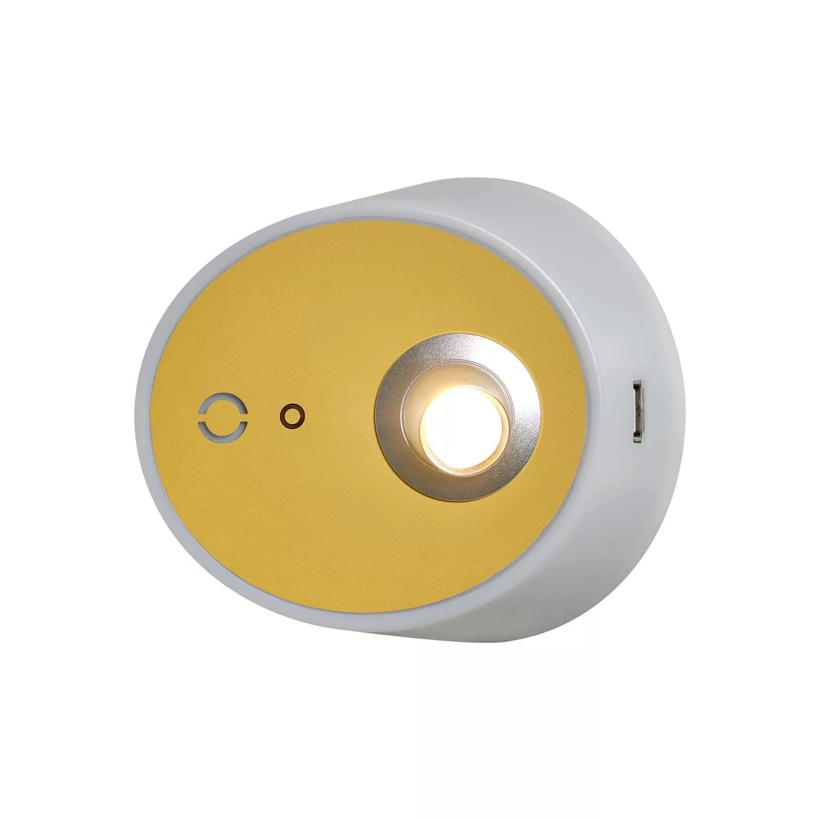LED-Wandleuchte Zoom, Spot, USB-Ausgang, senfgelb günstig online kaufen
