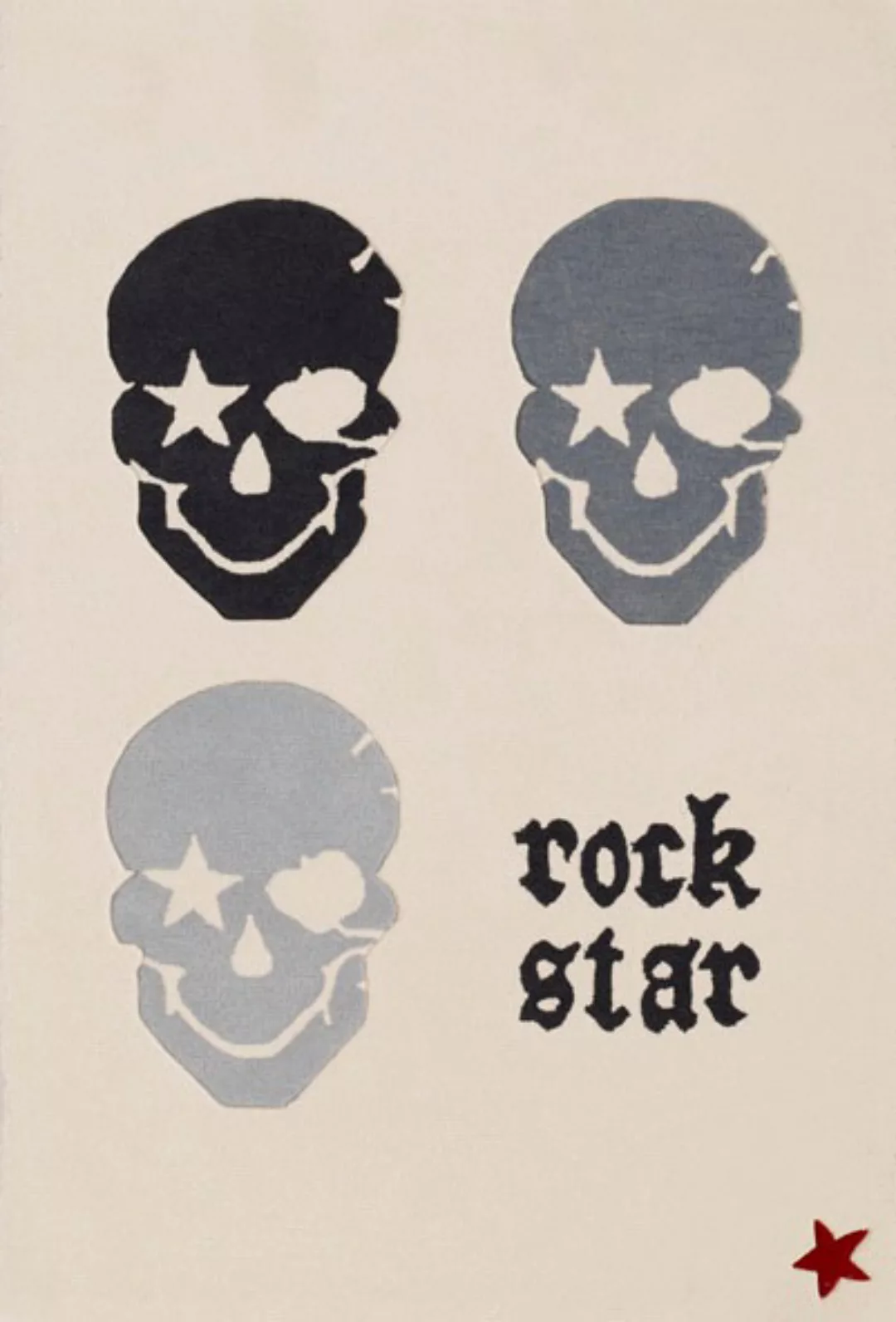 Rock STAR Baby Kinderteppich »RS2383-2 Totenkopf«, rechteckig, 15 mm Höhe, günstig online kaufen