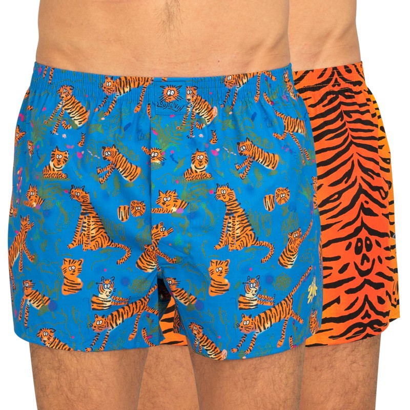 Lousy Livin Boxershorts 2-er Set Blau & Rot mit All-Over-Print günstig online kaufen