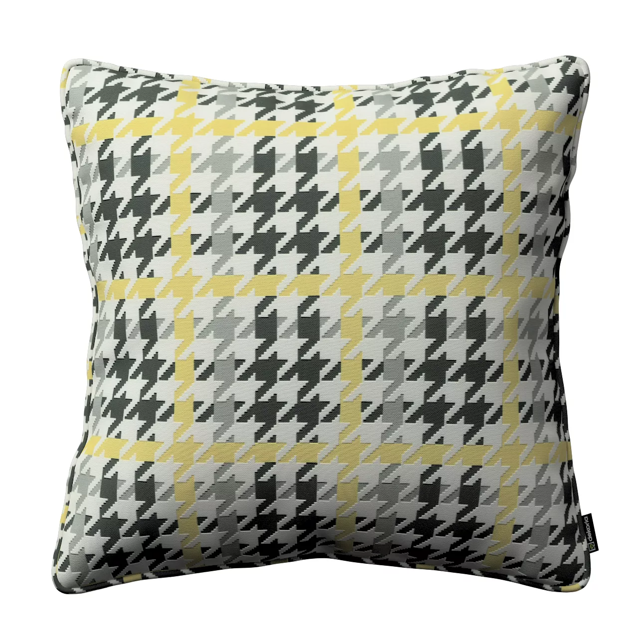 Kissenhülle Gabi mit Paspel, gelb-schwarz, 45 x 45 cm, SALE (137-79) günstig online kaufen